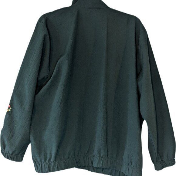 Vintage Vintage Bon Worth Green Jacket Windbreaker With Flowers Size L / US 10 / IT 46 - 2 Thumbnail