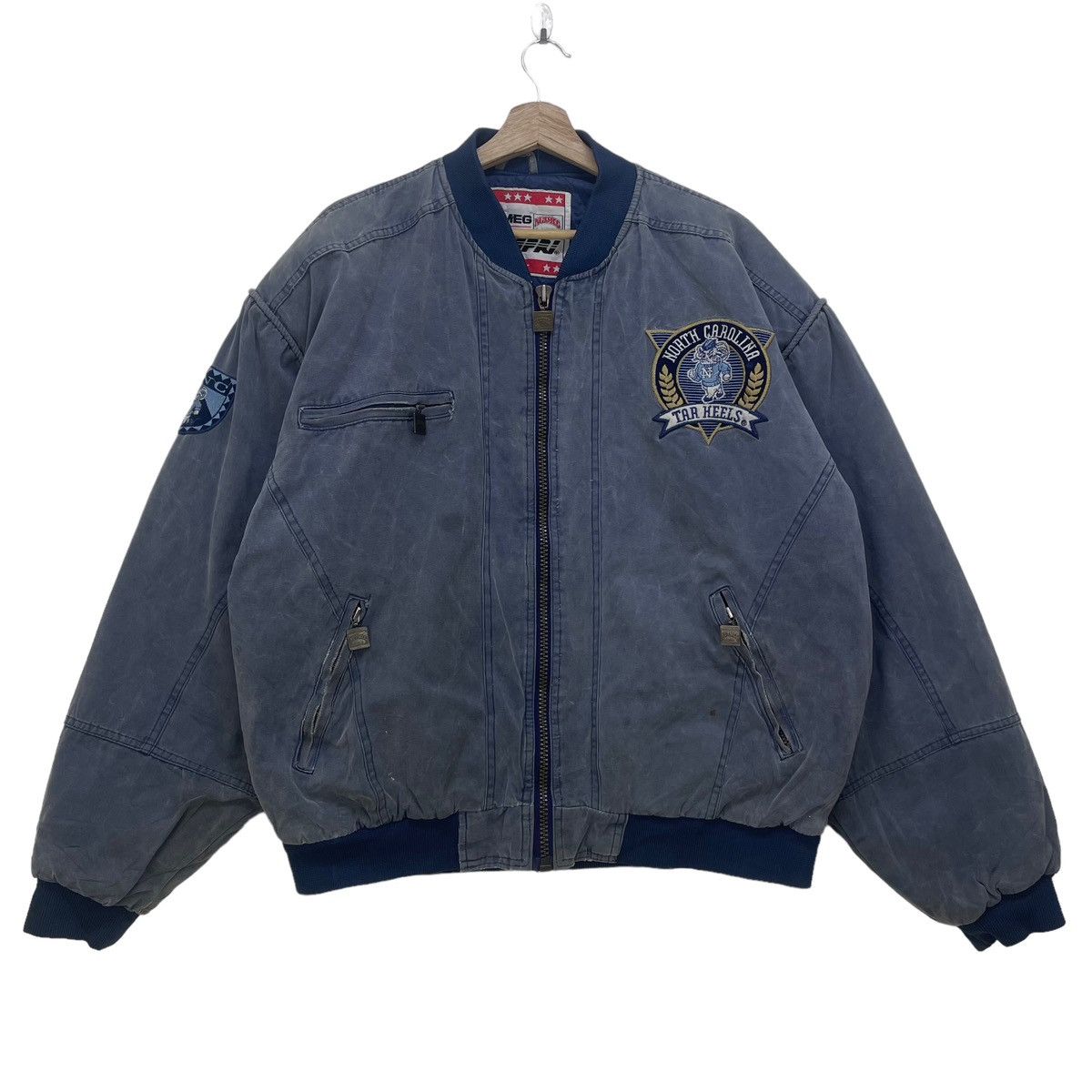 Nutmeg Vtg Nutmeg Mills University North Caronila Bomber Jacket Size US L / EU 52-54 / 3 - 2 Thumbnail
