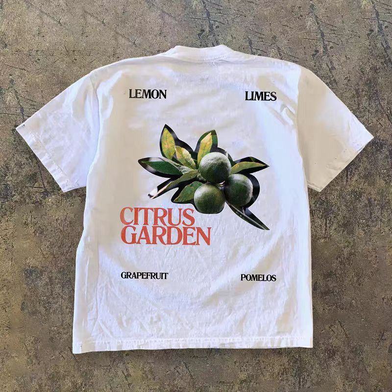Vintage White street fashion retro lemon print t-shirt Size US M / EU 48-50 / 2 - 1 Thumbnail