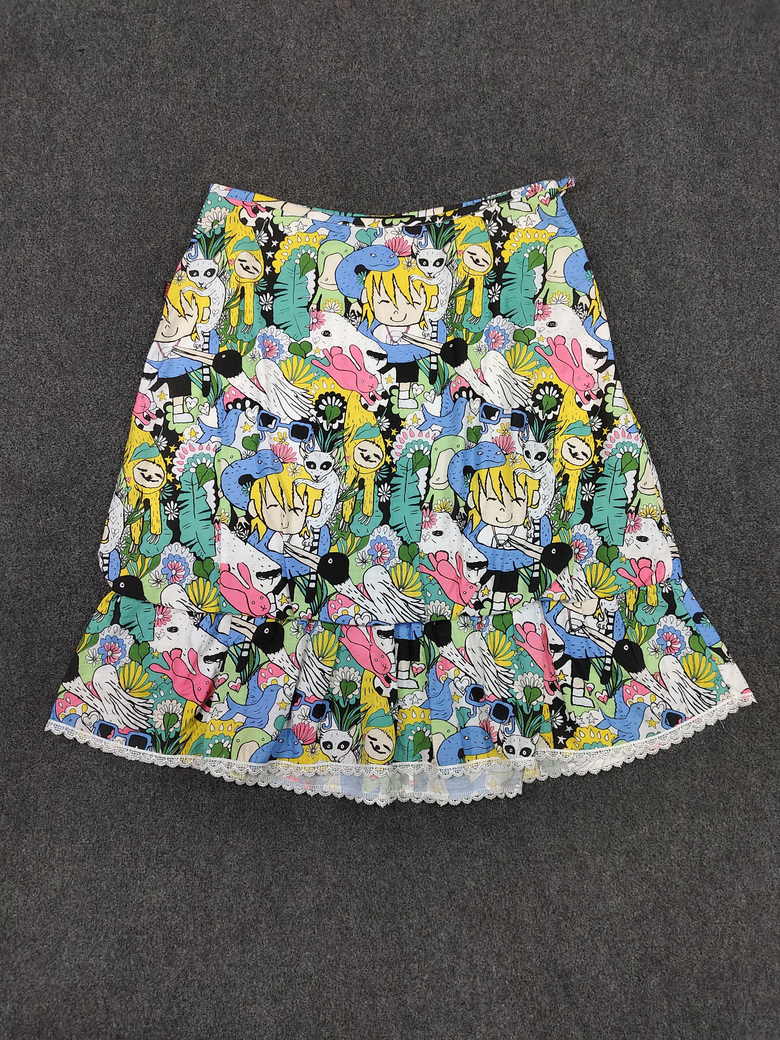 Arts & Science 🔥Pacino Wan AOP Cartoon Graphic Y2K Colorful Skirt Size 29" - 3 Thumbnail