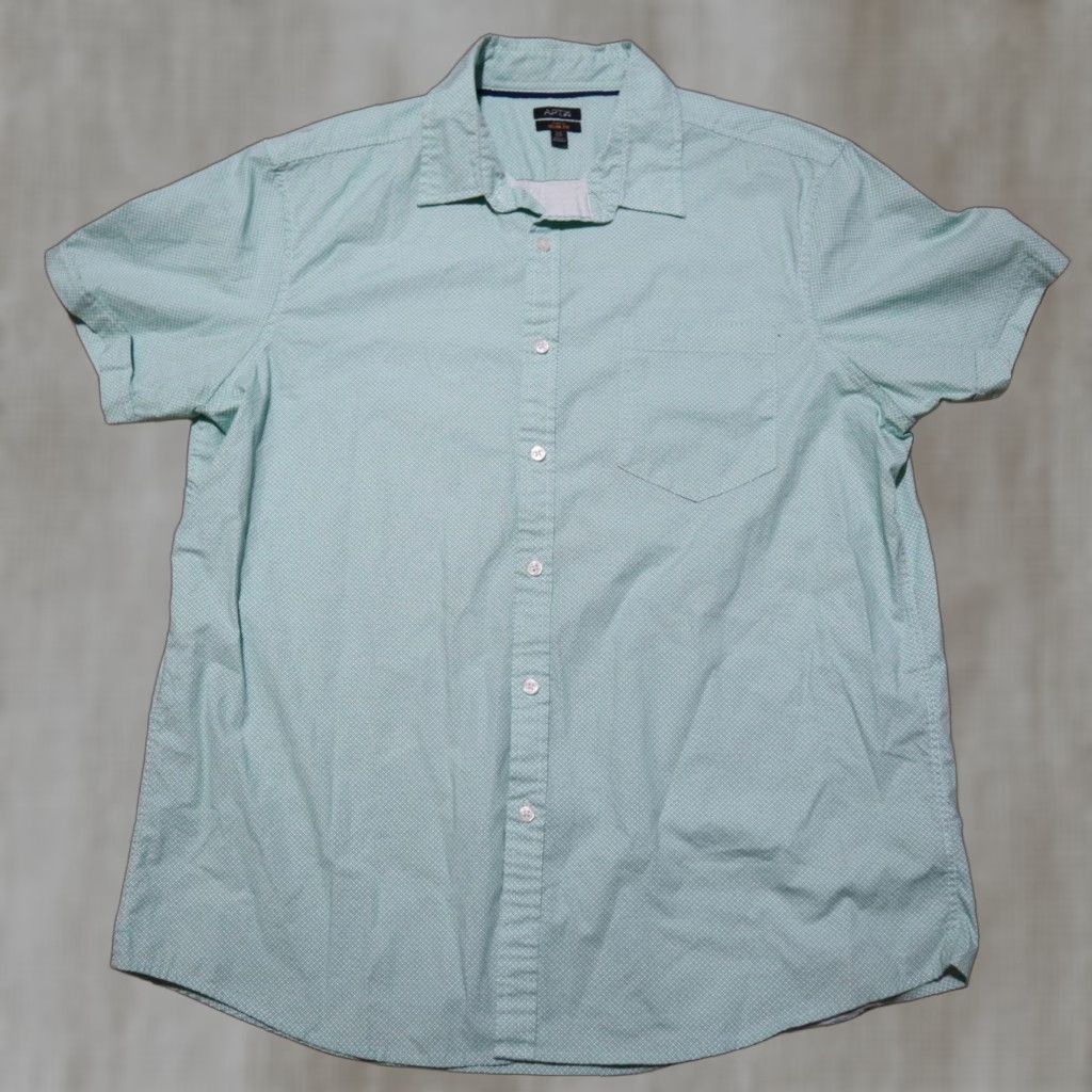 Apt. 9 Apt.9 Blue Shirt Button-Up Long Sleeve Mens XL Slim Fit Check Pattern Button Down Collared Shirt Size US XL / EU 56 / 4 - 1 Thumbnail