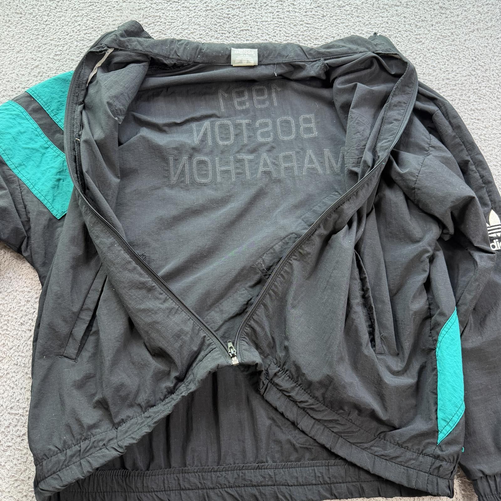 Adidas 1991 Boston Marathon Adidas Windbreaker Jacket Trefoil Y2K Size US L / EU 52-54 / 3 - 5 Thumbnail