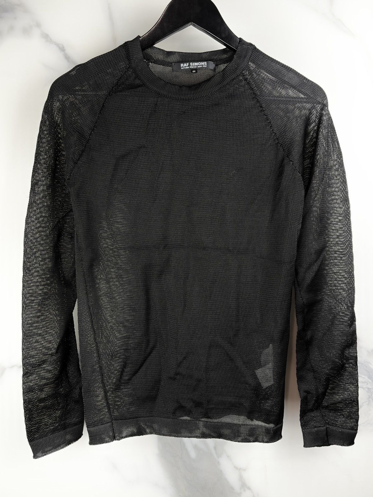 Raf Simons AW06 Raf Simons Mesh Rubber Knit Raglan Sweater Black Size US S / EU 44-46 / 1 - 1 Thumbnail