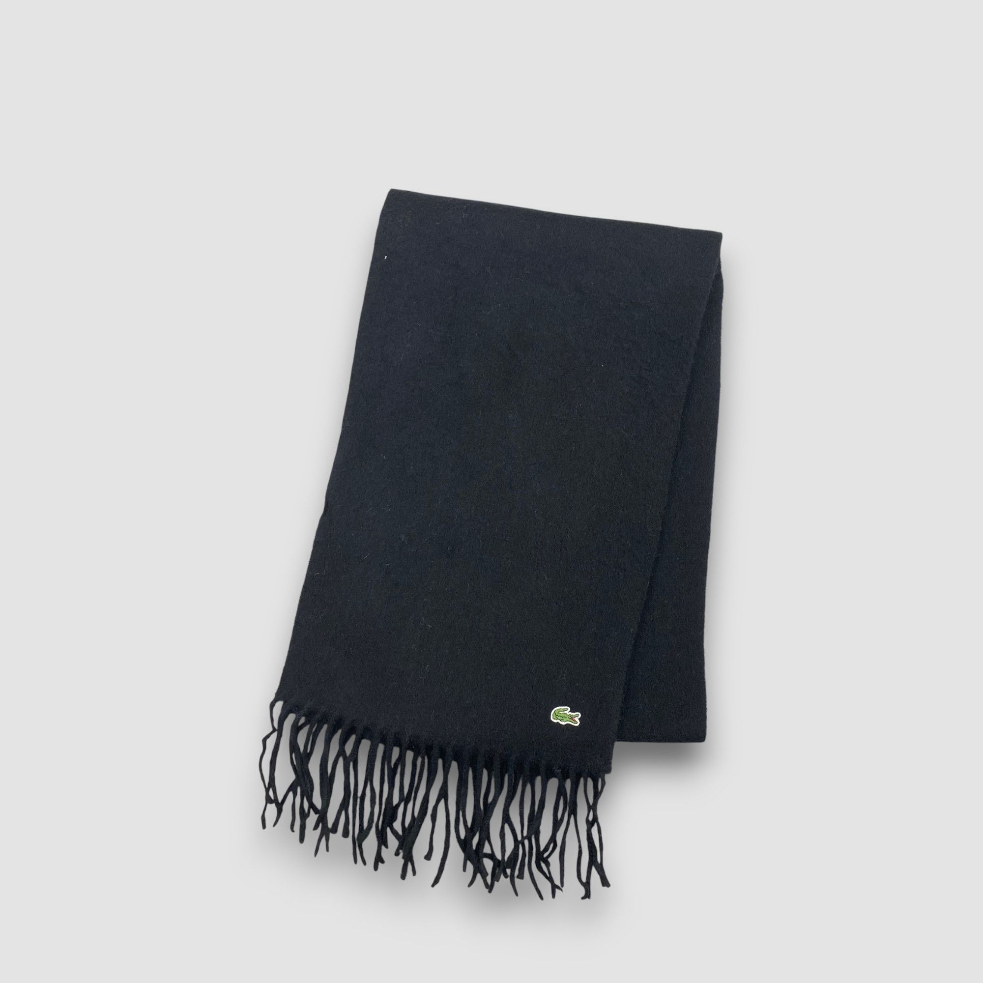 Lacoste Vintage Lacoste Scarf Muffler Wool Fringe Winter Scarves Size ONE SIZE - 3 Thumbnail