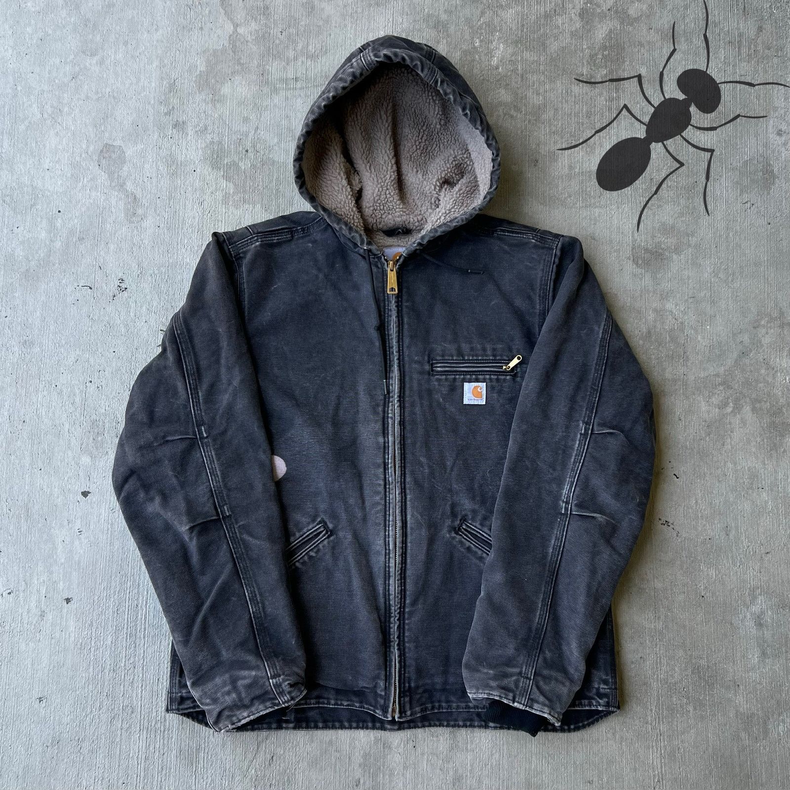 Carhartt × Vintage Carhartt WOMENS WJ141 BLK faded black hooded sierra jacket Size US M / EU 48-50 / 2 - 1 Thumbnail