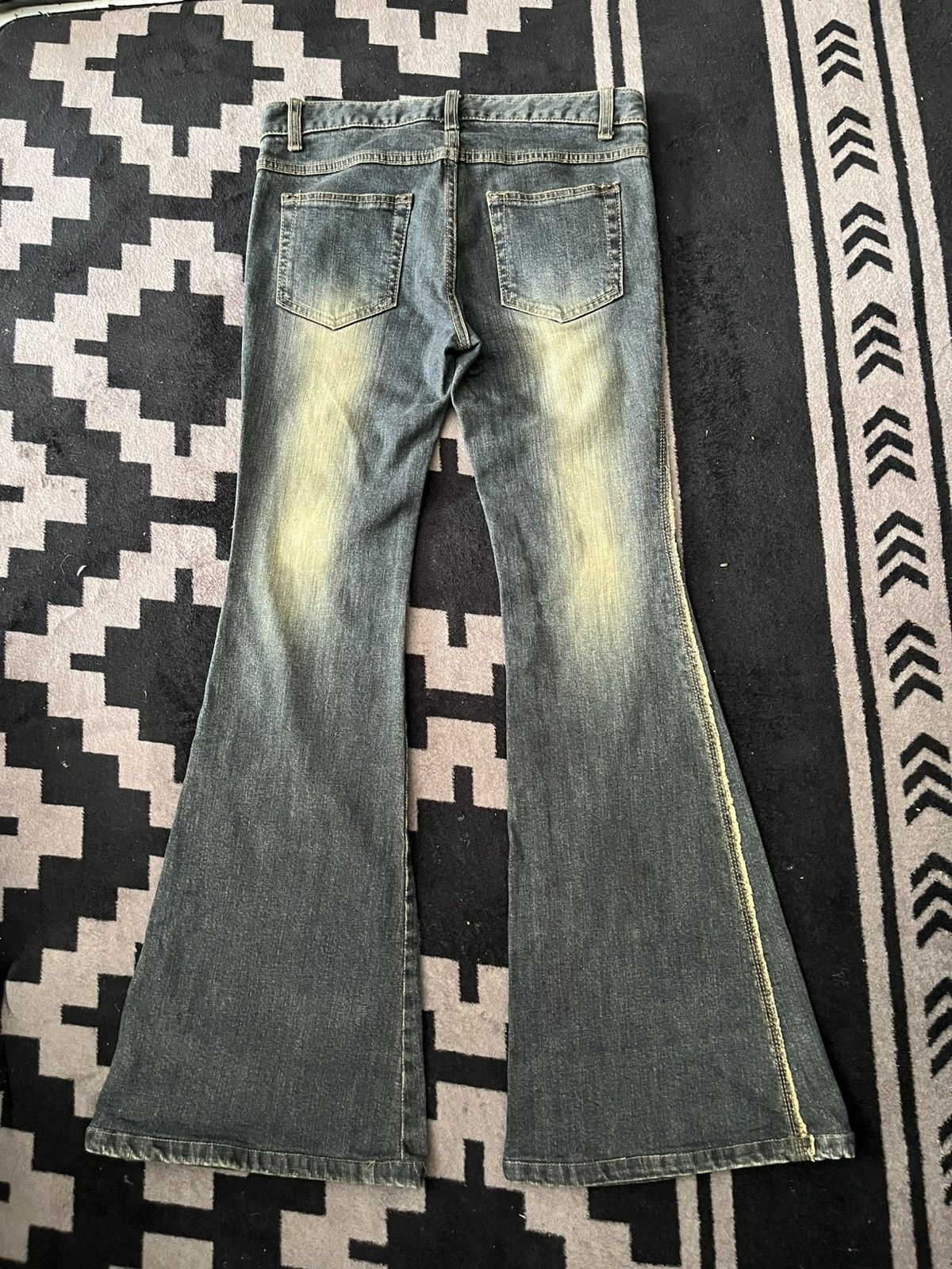 Le Grande Bleu (L.G.B.) 2003 X CHROMOSOMEIN X mud wash flare jeans Size US 28 / EU 44 - 2 Thumbnail