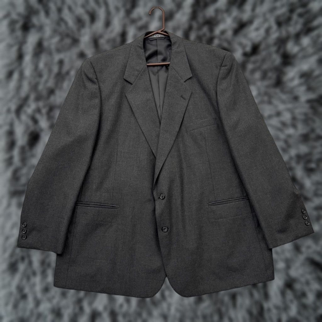 Vintage Bert Pulitzer Blazer Mens 44L Single Breasted Office Business Wear Jacket Coat Gray Notch Lapel 3-Button Ventless Regular Size 44 (Jacket) Mens Size 44R - 1 Thumbnail