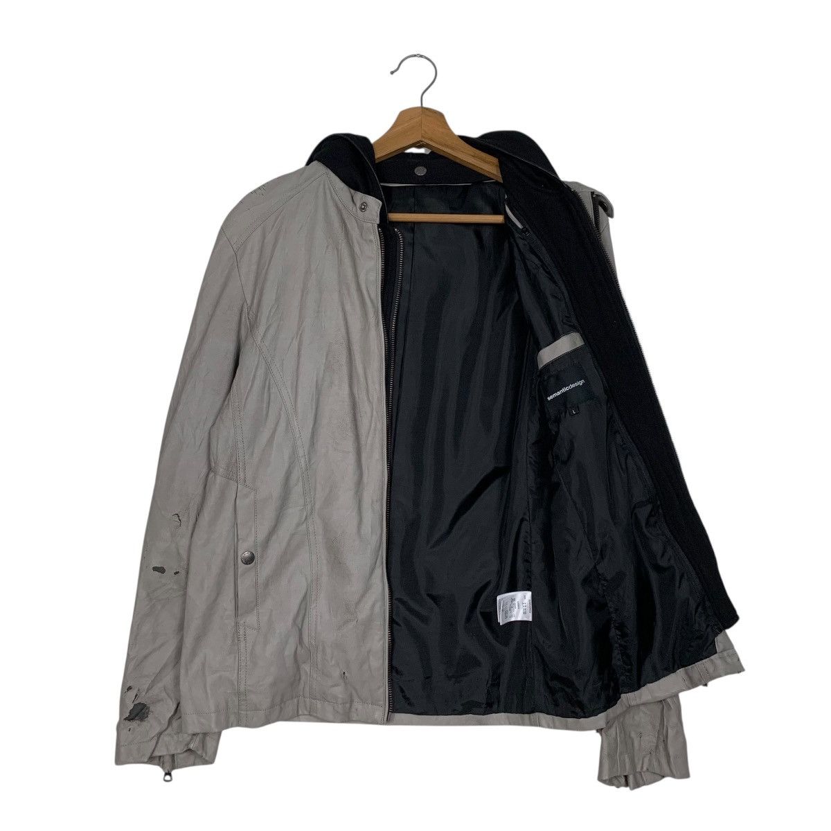 semanticdesign Semantic Design Hooded Synthetic Leather Jacket Size US S / EU 44-46 / 1 - 10 Thumbnail