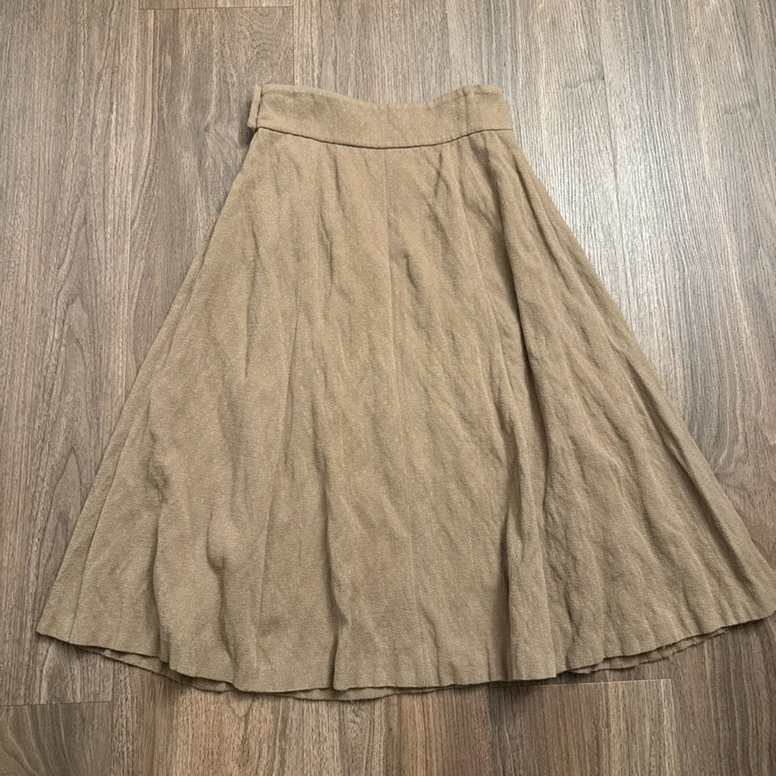 Dries Van Noten Dries Van Noten Tan A-Line Skirt Size 28" / US 6 / IT 42 - 5 Thumbnail