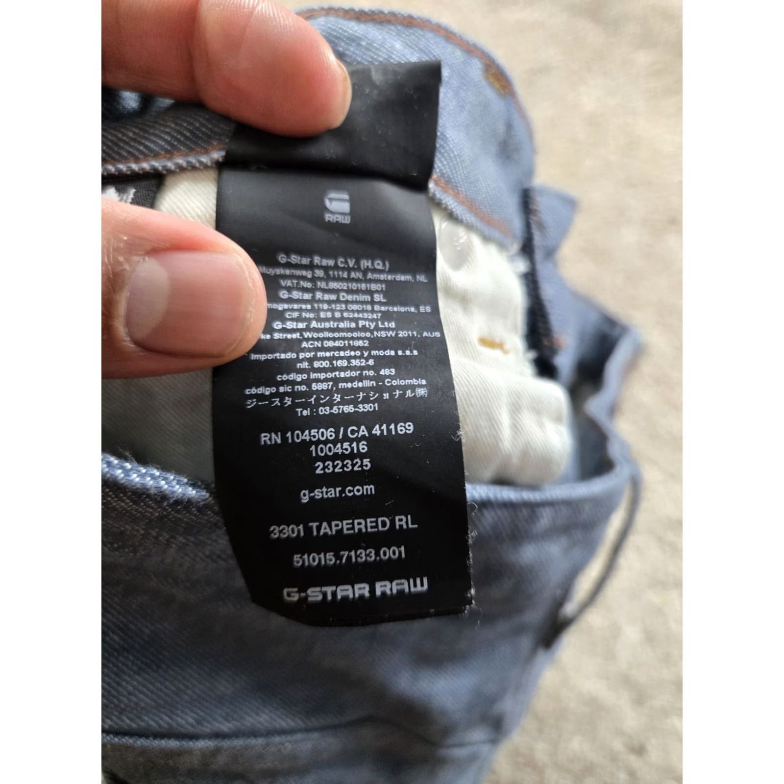 G-Star G Star Raw 3301 Jeans 31x30 Mens Blue Selvedge Medium Wash Denim Slim Fit 5-Pocket N/A Size US 31 - 7 Thumbnail