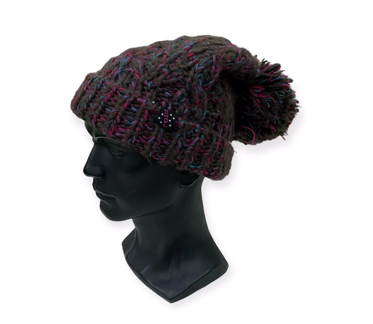 image of Knit Bobble Beanie Hat in Brown, Men's
