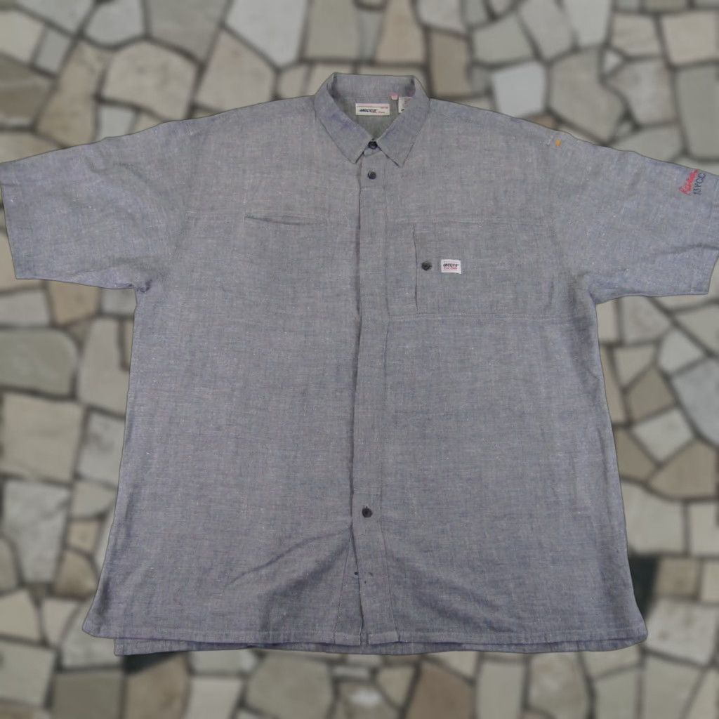 Vintage VINTAGE Mecca Shirt Mens 2XL Gray Button Up Linen Blend Camp Casual Y2K Size US XXL / EU 58 / 5 - 1 Thumbnail