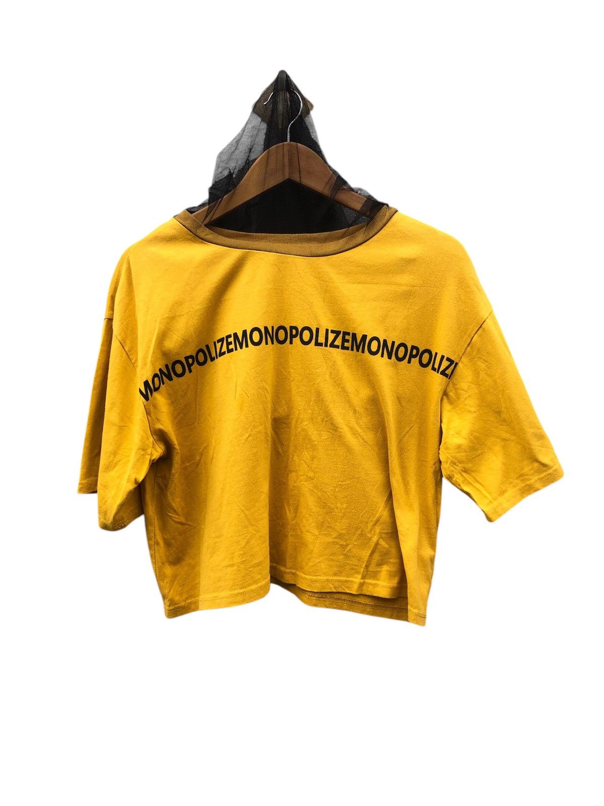 Japanese Brand Mono Polize Lace Transparent Boxy Cropped Shirt Size US M / EU 48-50 / 2 - 10 Thumbnail