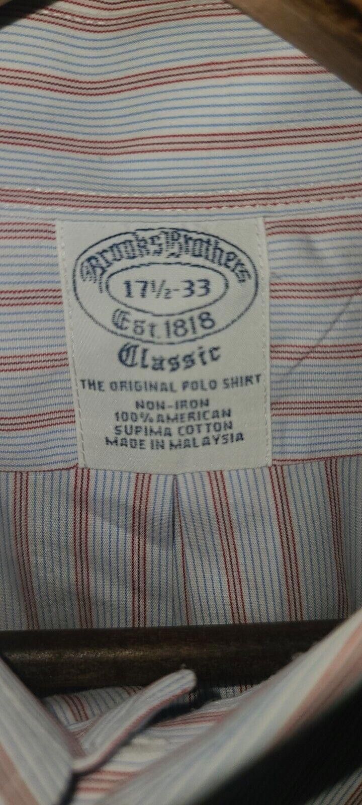 Brooks Brothers Men's Brooks Brothers Classic Button Up Shirt 17 1/2-33 Size 38R - 4 Thumbnail