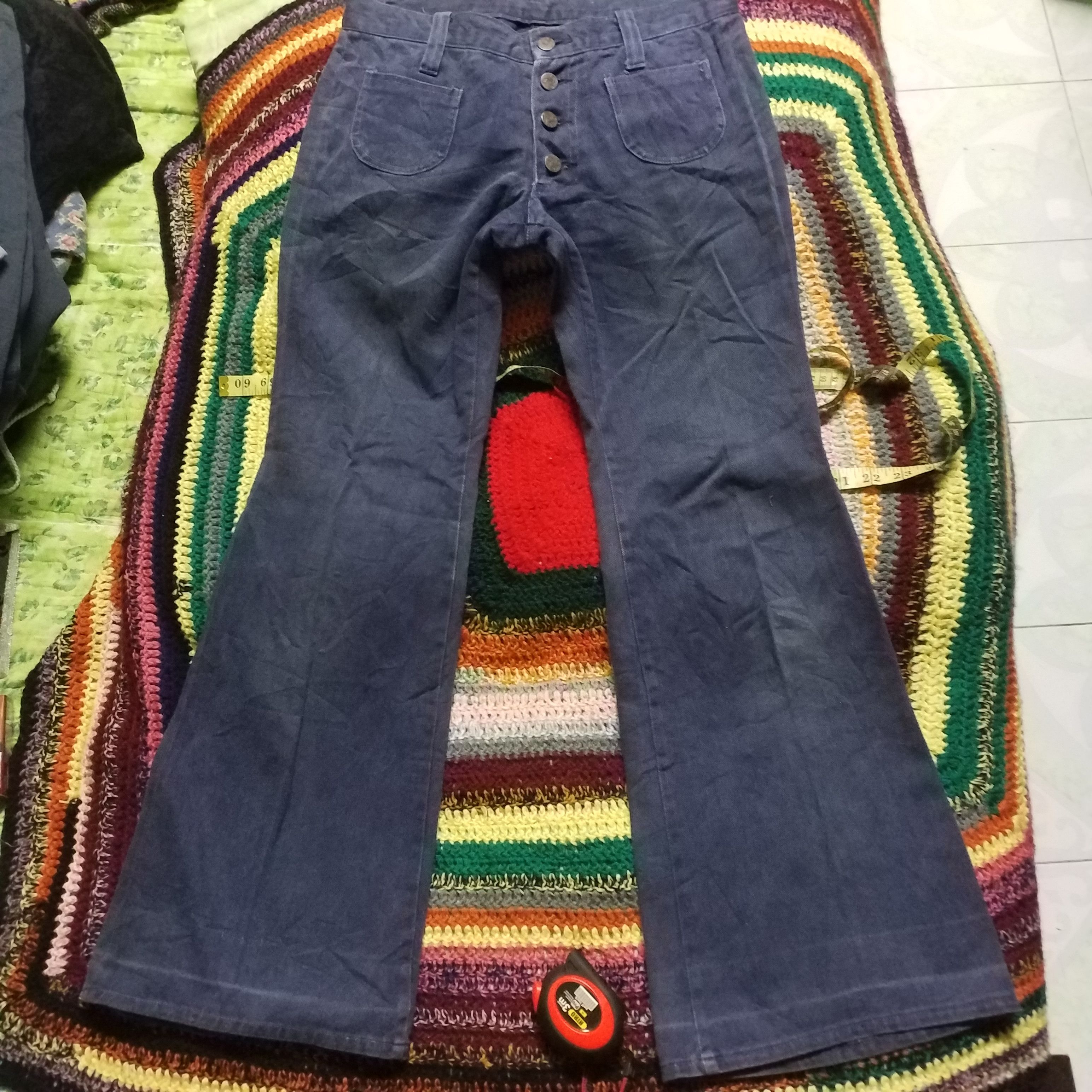 Japanese Brand BUSH PANT FLARE BUTTON SHOW UP DENIM JEANS Size 29" - 1 Thumbnail