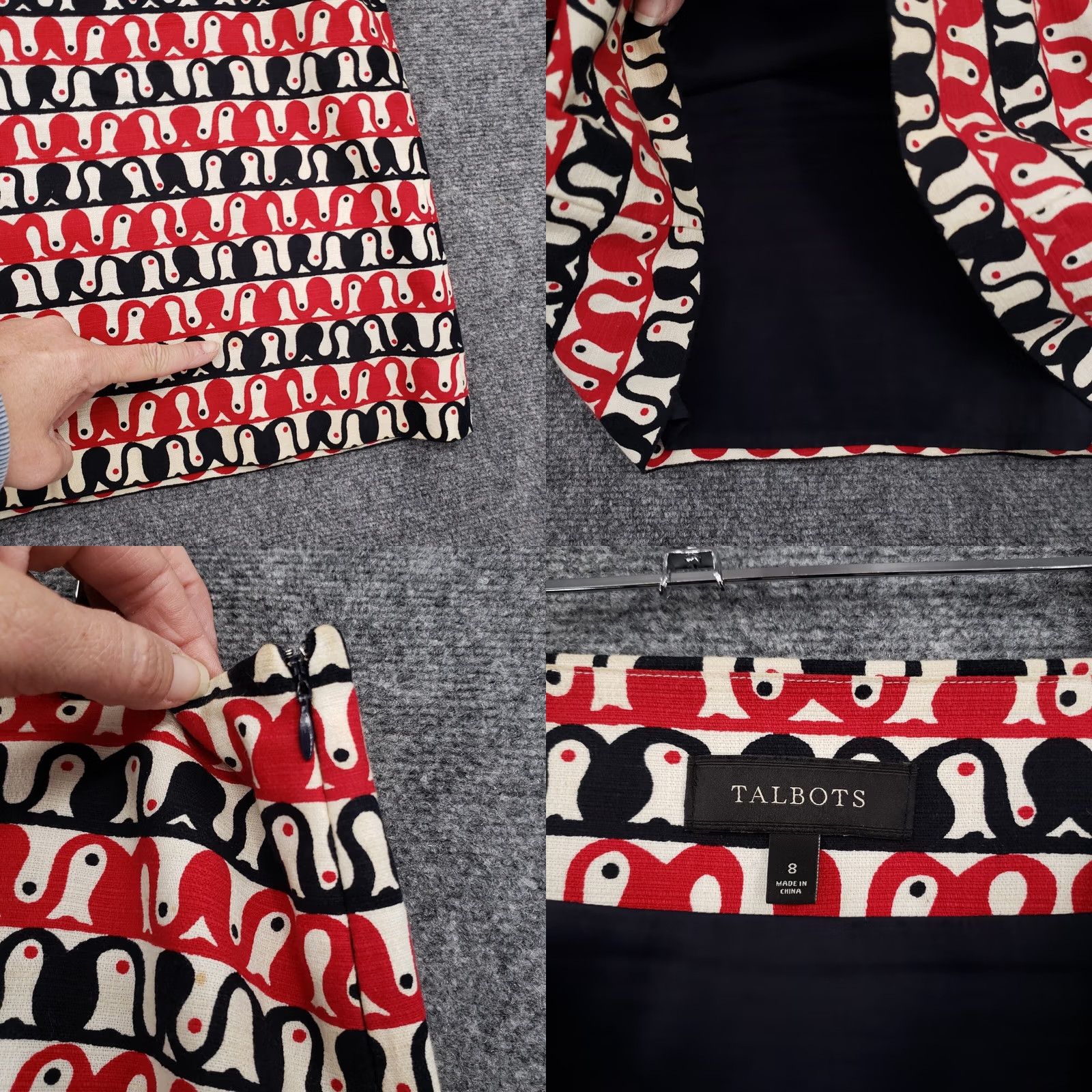 Talbots Talbots Skirt Womens 8 Red Mini Line Side Zip Stretch Geometric Lined Casual Size 30" / US 8 / IT 44 - 8 Thumbnail