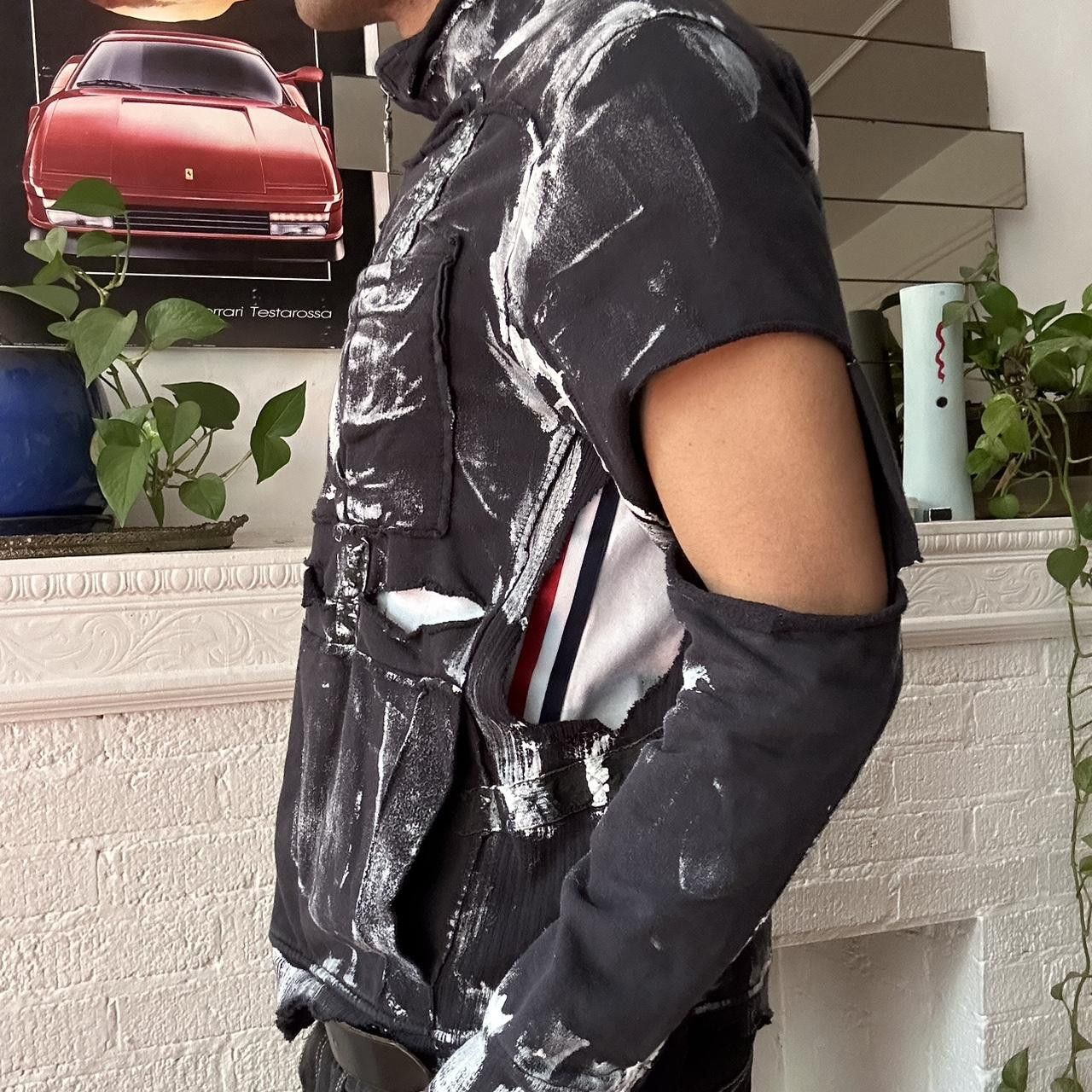 Other ASTROBOI* Y2K Blue Deconstructed Paint Zip Sweatshirt - XL Size US XL / EU 56 / 4 - 3 Thumbnail