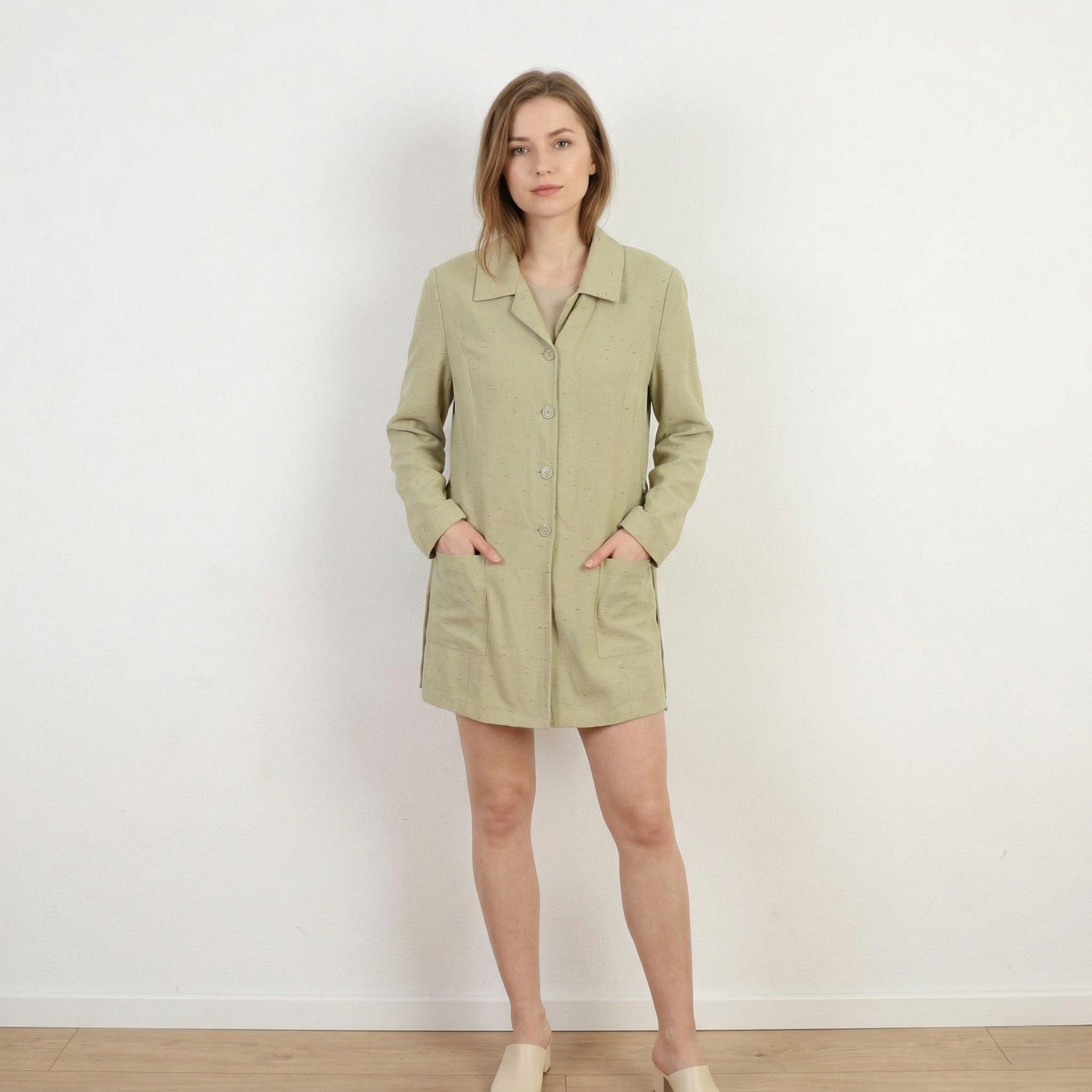 Vintage Fekbir Women 38 M Blazer Green Nylon Vintage 6212 Size M / US 6-8 / IT 42-44 - 1 Thumbnail