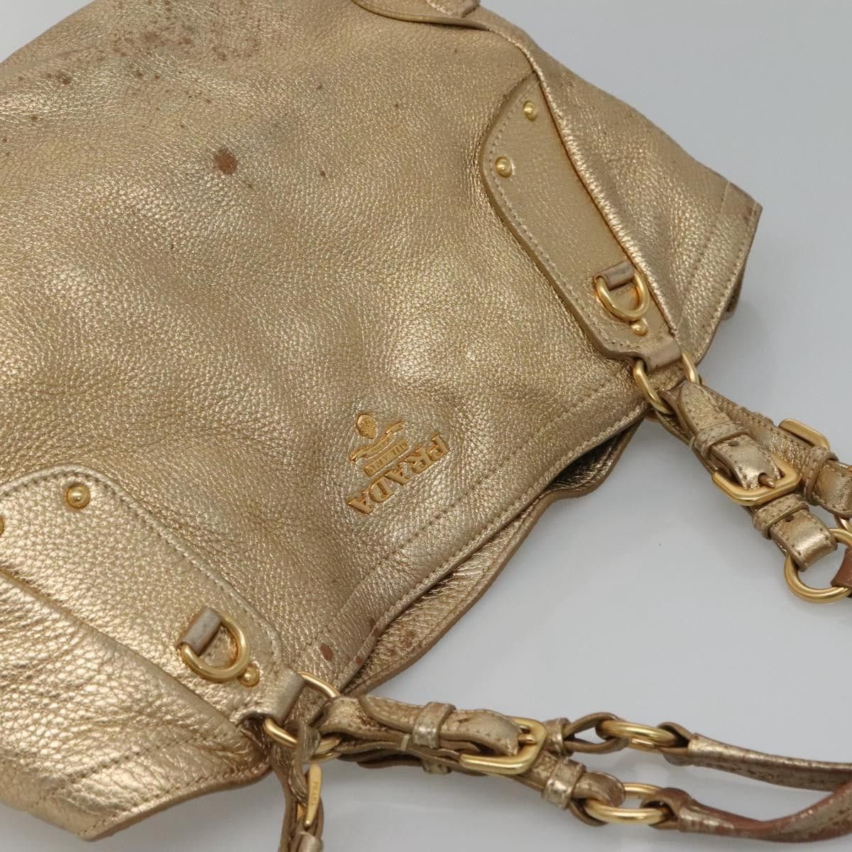 Prada PRADA Tote Bag Leather Gold Tone Size ONE SIZE - 6 Thumbnail