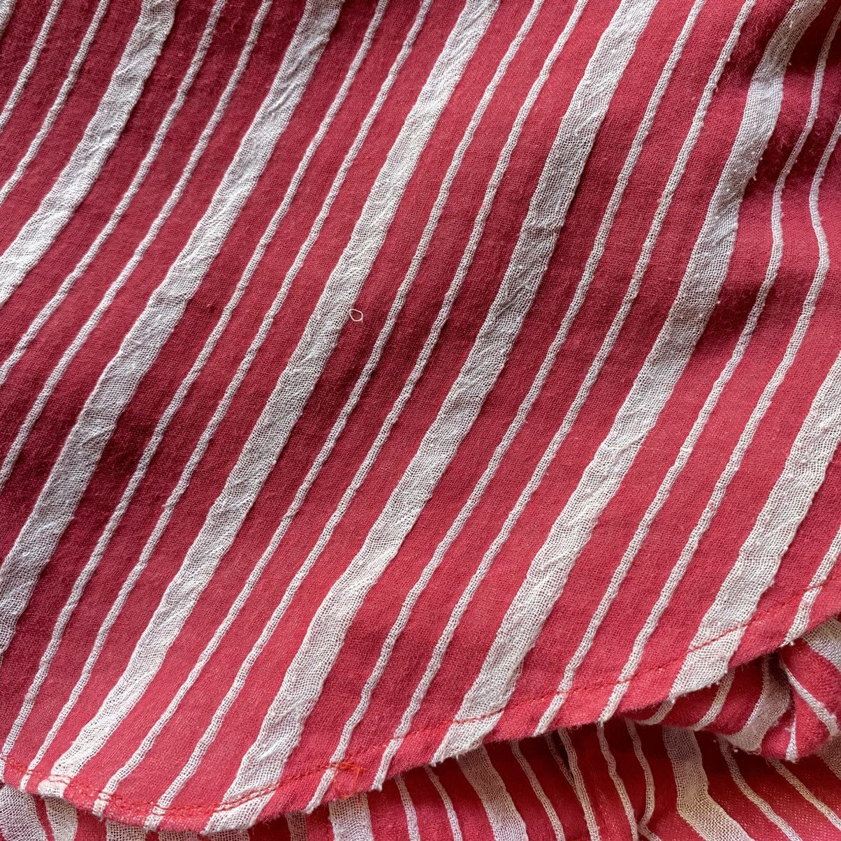 Yohji Yamamoto Yohji Yamamoto Red & White Stripe Shirt Dress Size US XXL / EU 58 / 5 - 22 Thumbnail