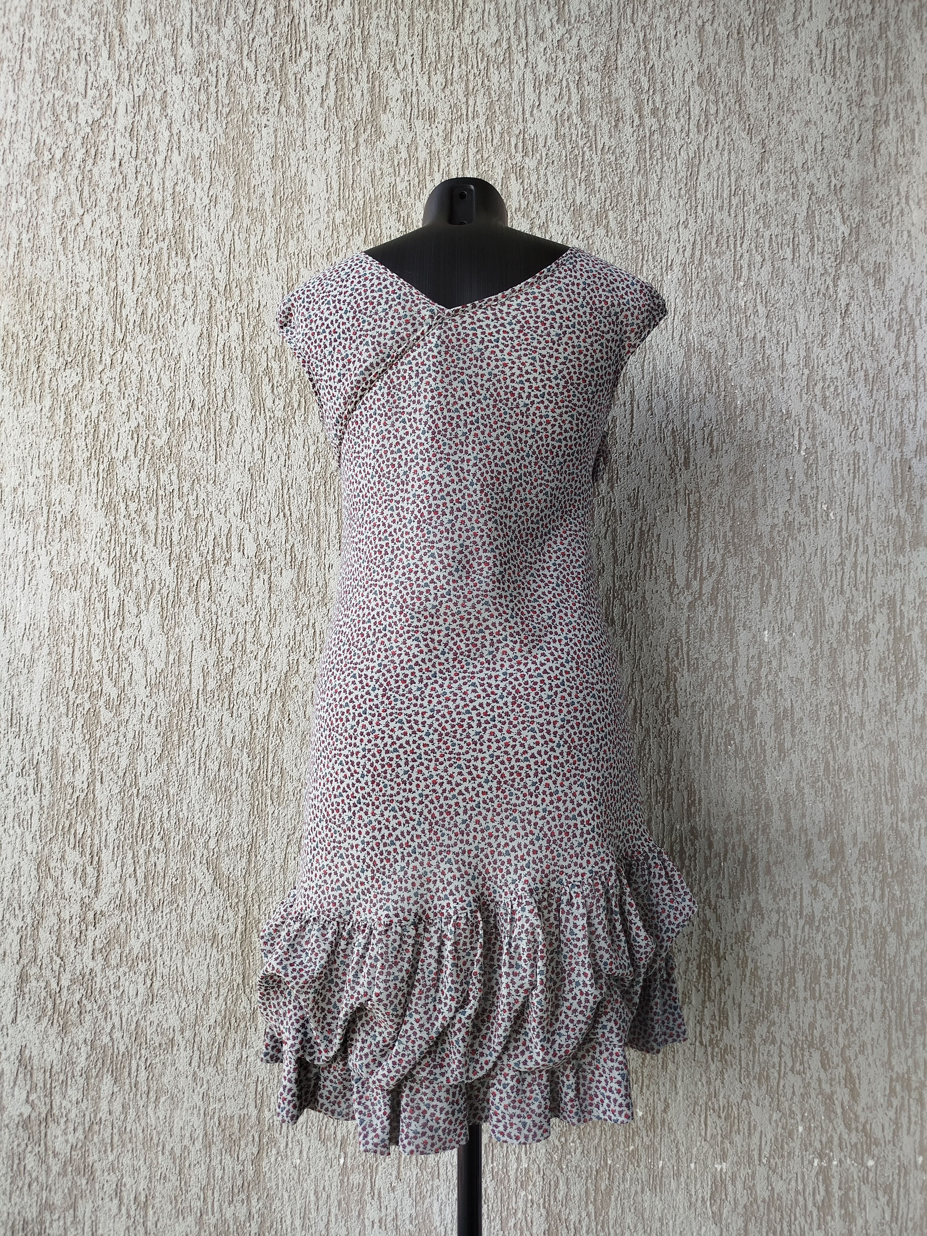 Cop Copine Dress Kentucky Ruffles Chiffon Floral Vintage Size 38/M Size M / US 6-8 / IT 42-44 - 9 Thumbnail