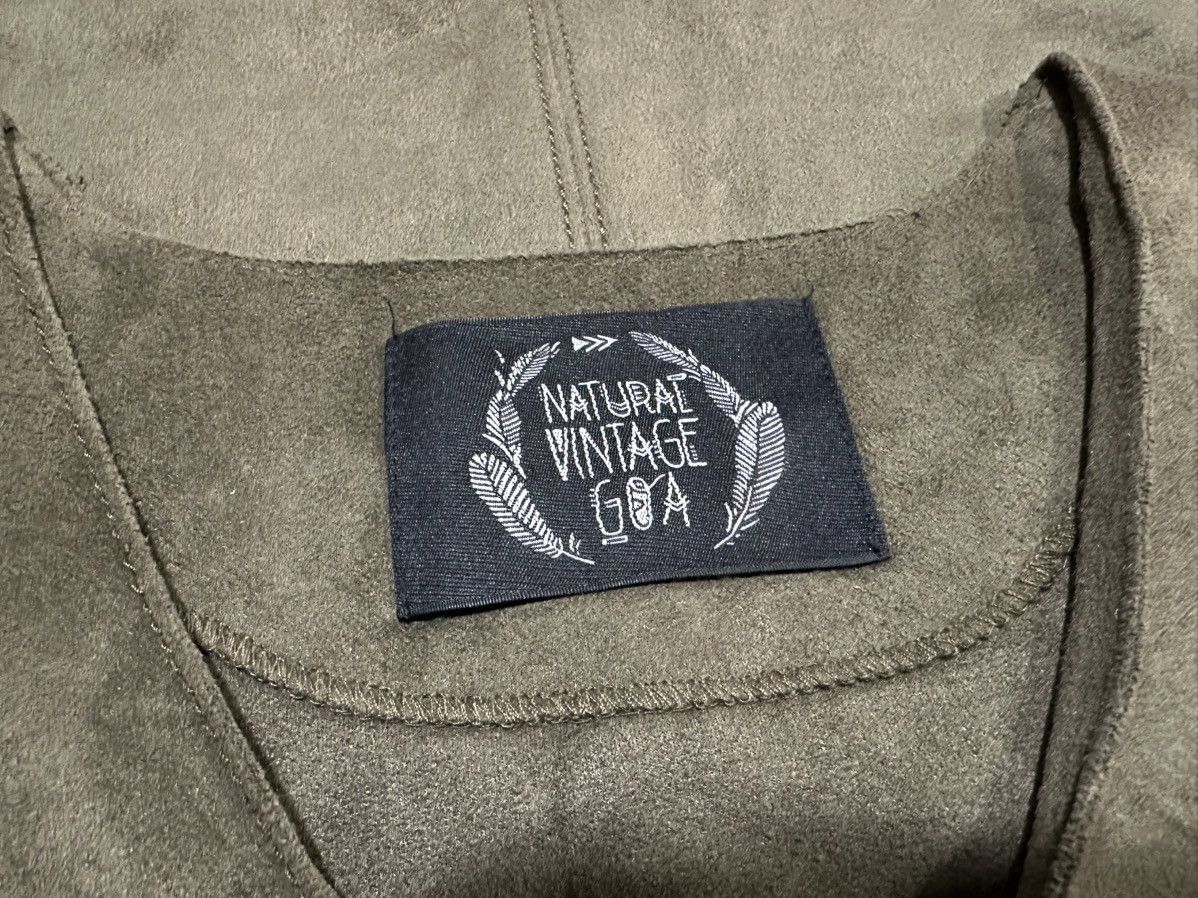 If Six Was Nine 🔥Sick Y2K Natural Vintage GOA Velvet Suede Raw Hem Ls Shirt Size US L / EU 52-54 / 3 - 5 Thumbnail