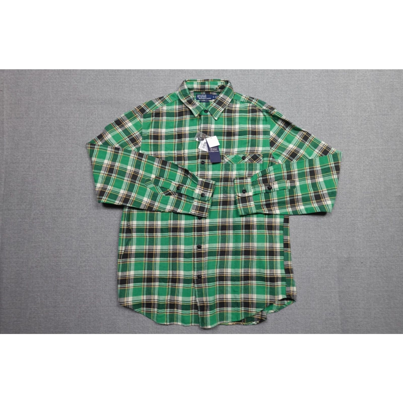 Polo Ralph Lauren Polo Ralph Lauren Button-Up Shirt Mens XL Green Plaid Twill Button-Down Shirt Size US XL / EU 56 / 4 - 6 Thumbnail
