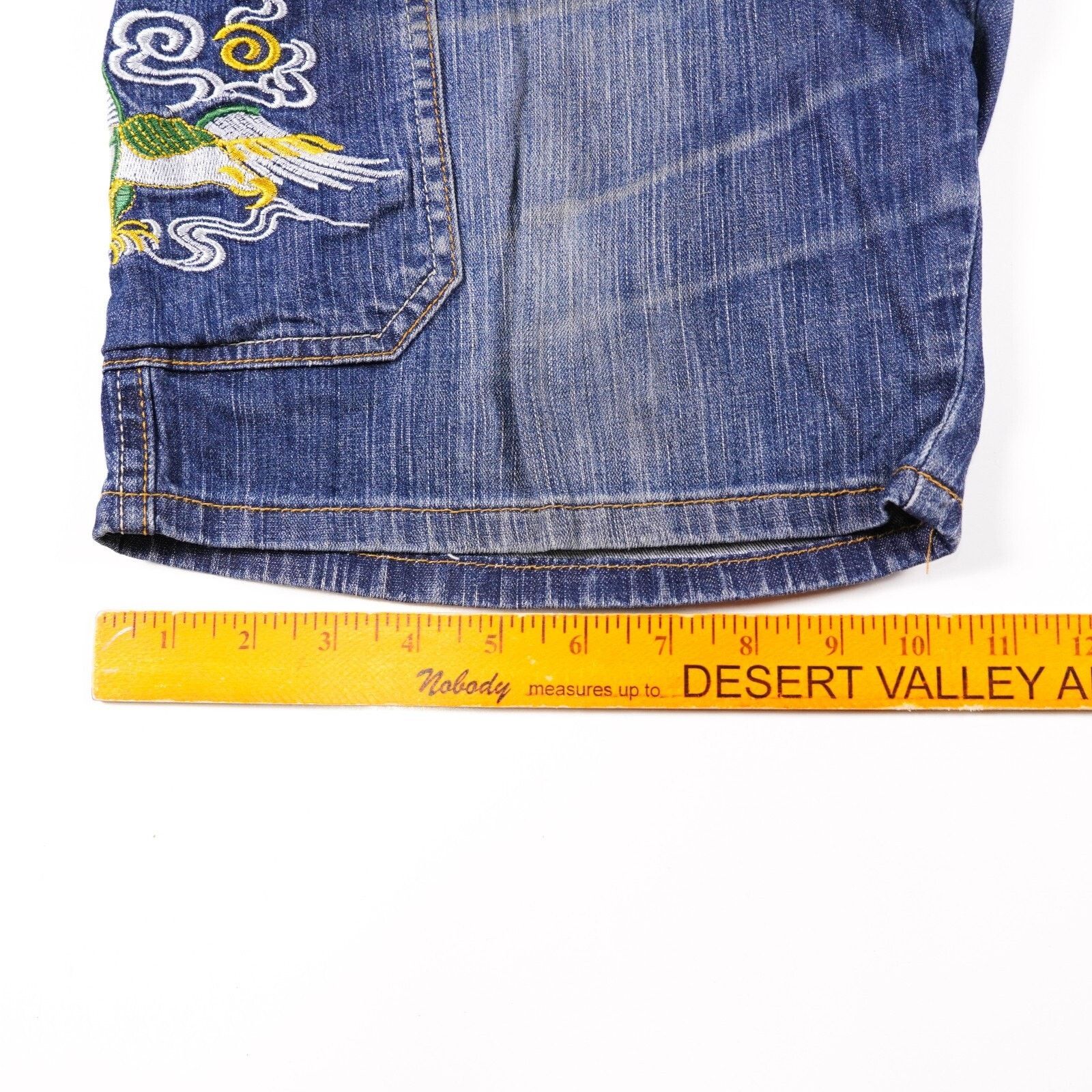 Other Engerhwa Phoenix Denim Jeans Straight Wide Cargo Shorts 32 Size US 32 / EU 48 - 4 Thumbnail