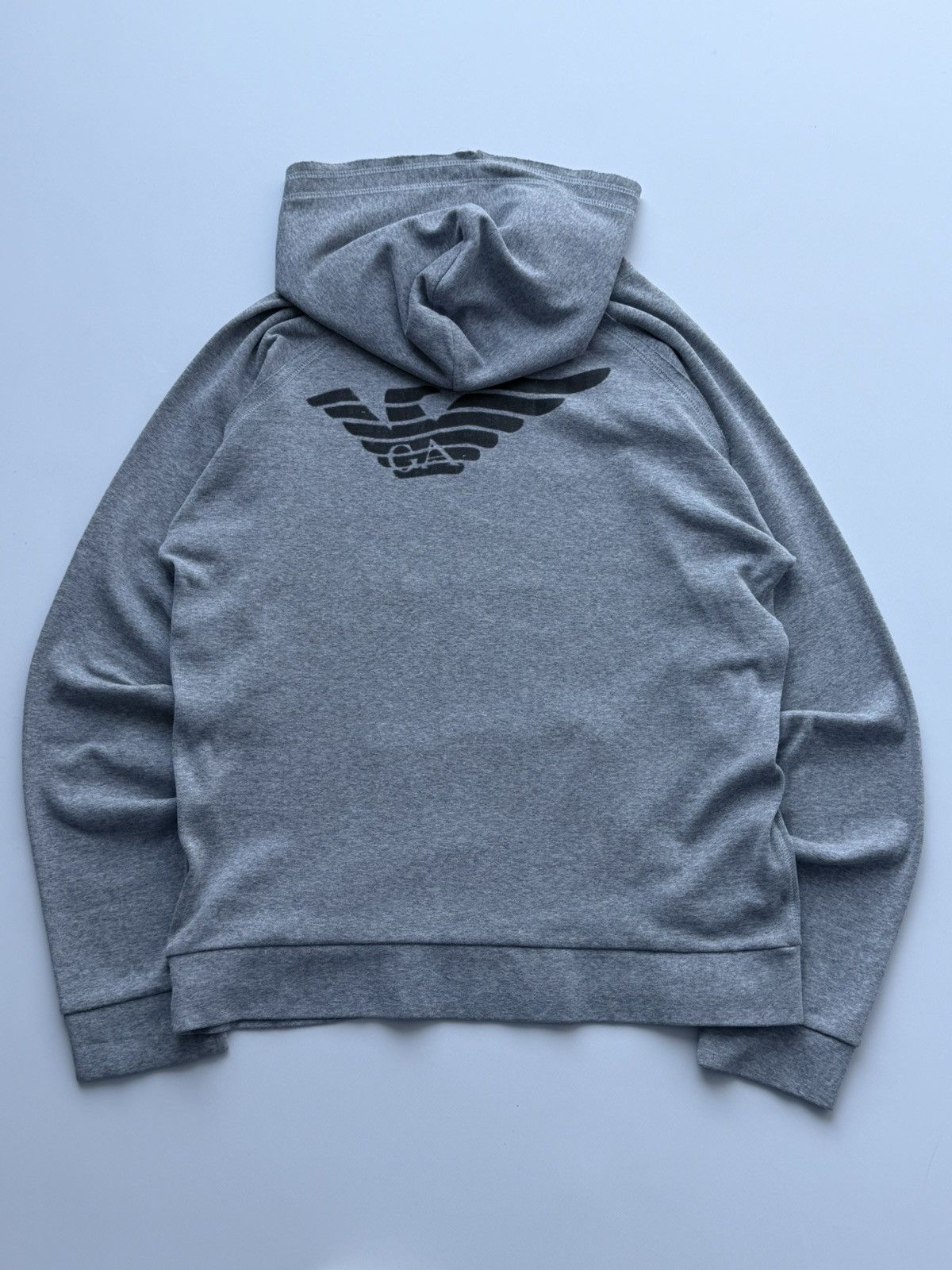 Emporio Armani 2000s Emporio Armani Distressed Hoodie Size US L / EU 52-54 / 3 - 2 Thumbnail