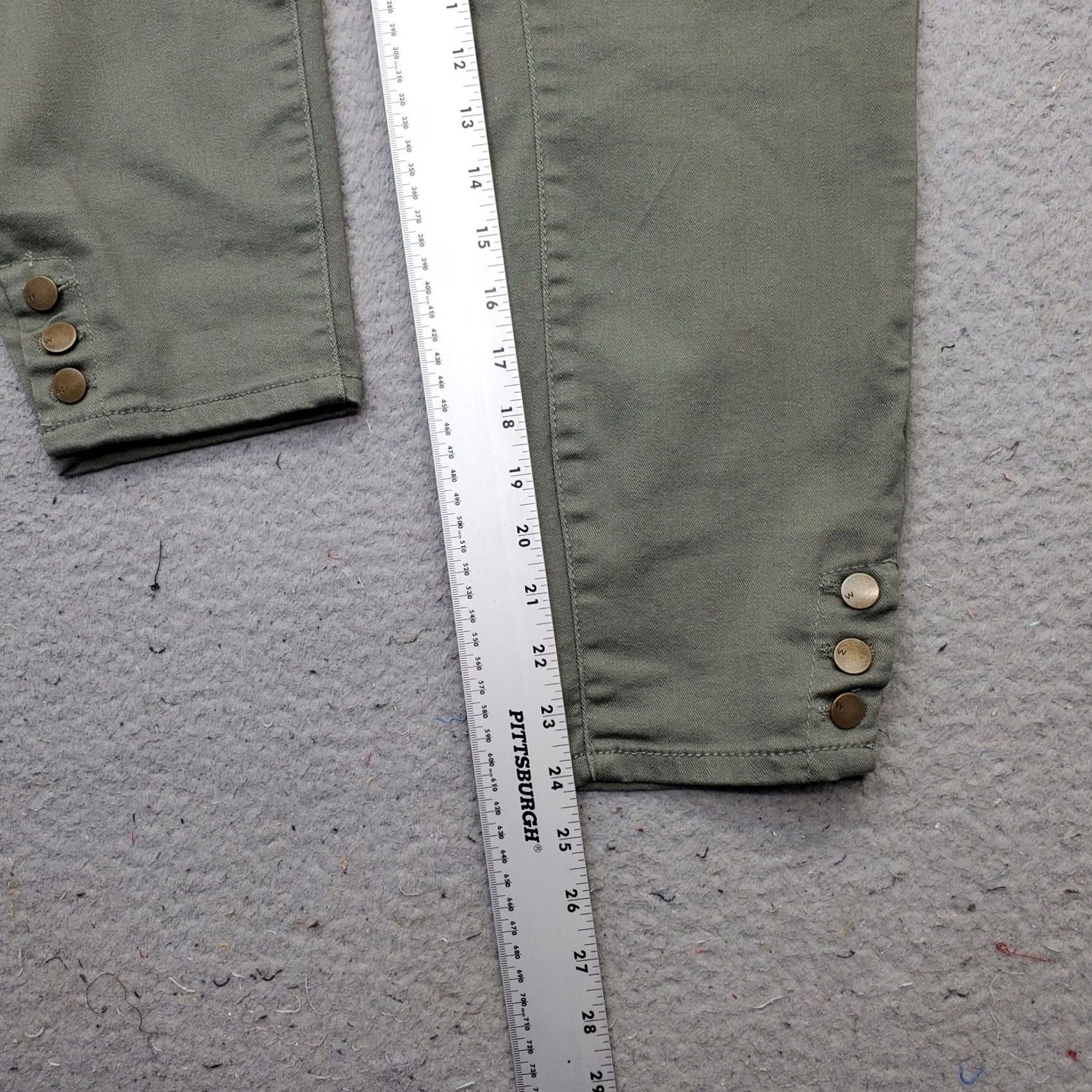 Vintage VINTAGE Westport Skinny Jeans Womens Petite 16P Green Denim Signature Fit Ankle Button Size 38" / US 16 / IT 52 - 4 Thumbnail