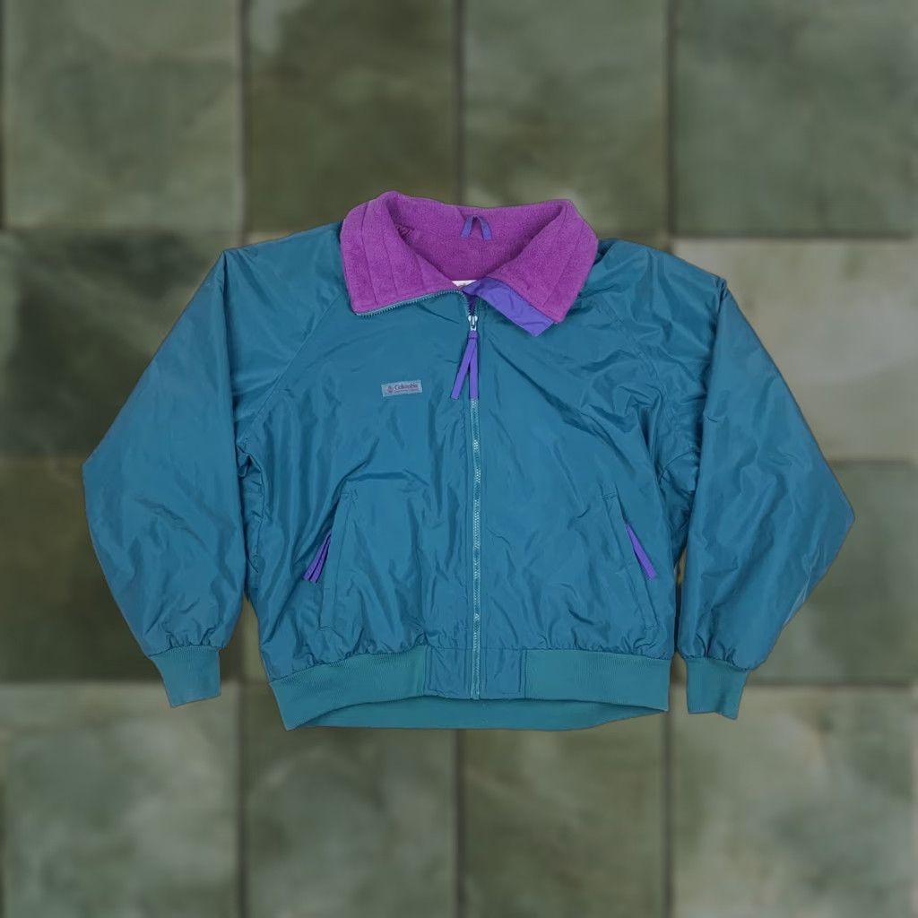 VINTAGE Columbia Sportswear Heavy Weight Jacket Womens XL 90s Multicolor Nylon Zip Pockets