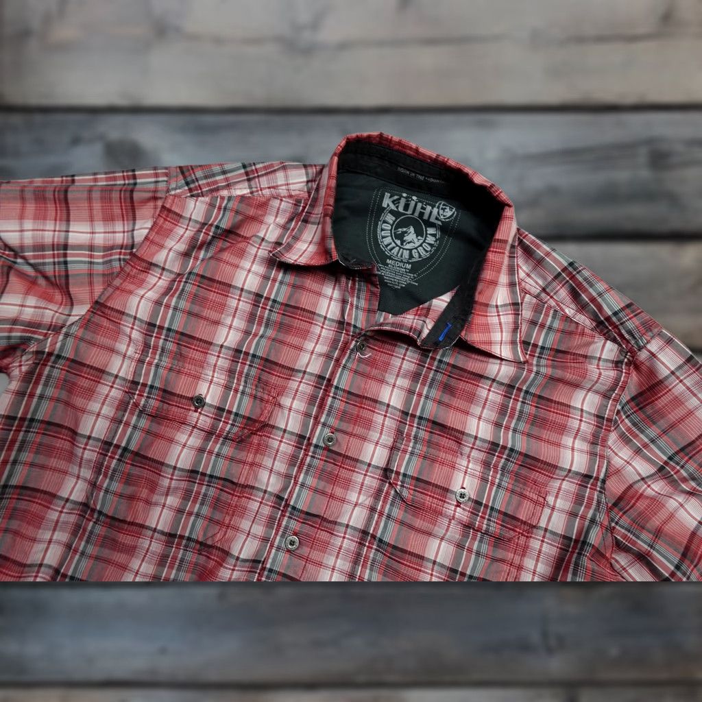 Vintage Kuhl Eluxor Button Up Shirt Mens M Red Plaid Lightweight Outdoor Travel Short Sleeve Button-Up Shirt Size US M / EU 48-50 / 2 - 1 Thumbnail