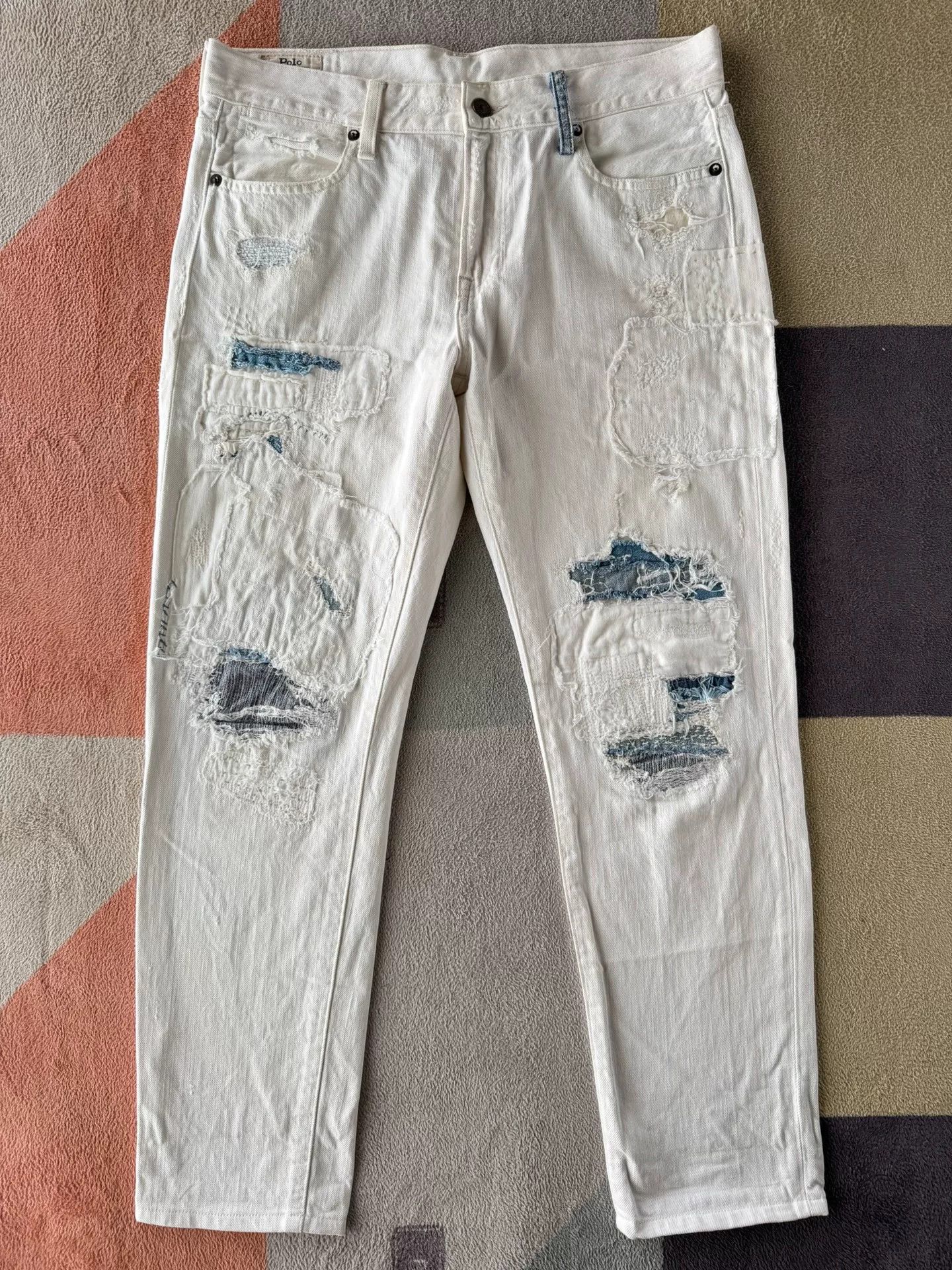 Polo Ralph Lauren Ralph Lauren Polo White Distressed Jeans Size US 29 - 1 Thumbnail