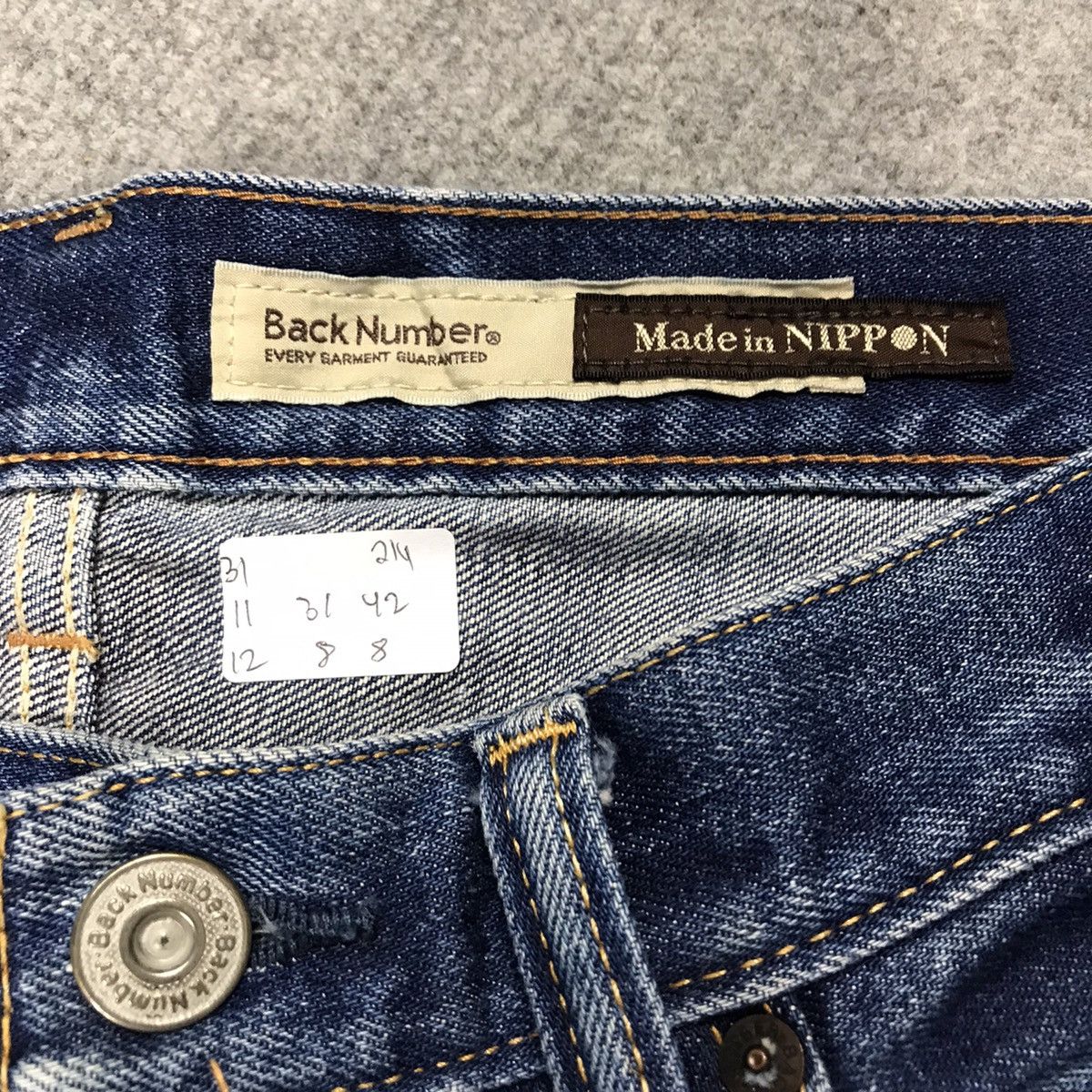 Japanese Brand DISTRESSED DENIM BACK NUMBER JAPAN JEANS PANTS Size US 31 - 16 Thumbnail