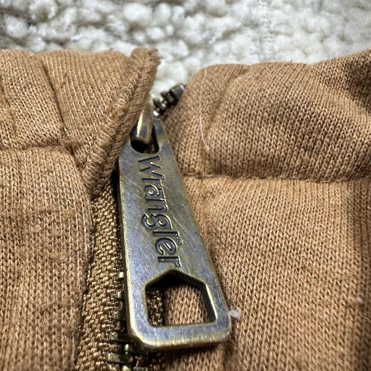 Wrangler Vintage Y2K Tan Wrangler Workwear Sherpa Lined Zip Up Hoodie Size US XL / EU 56 / 4 - 5 Thumbnail