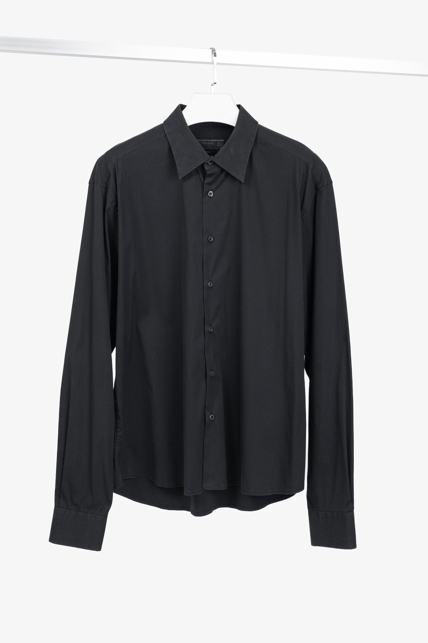 Prada Prada Black Cotton-Poplin Buttoned Shirt Size US XL / EU 56 / 4 - 1 Thumbnail