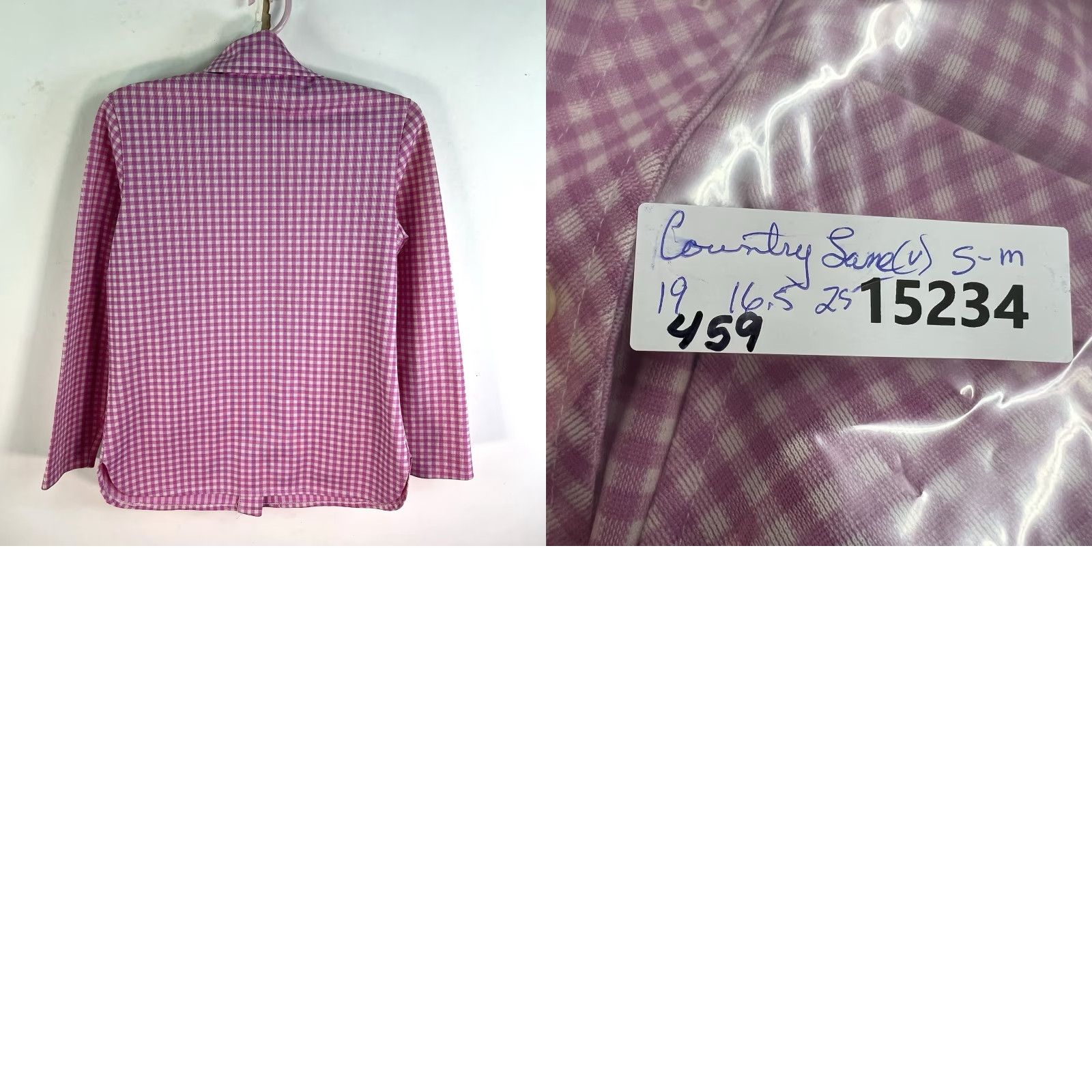 Vintage VINTAGE Country Lane Shirt Womens S/M Pink 1970s Gingham Collared Button-Up Polyester Mod/GoGo USA Seller Size S / US 4 / IT 40 - 8 Thumbnail