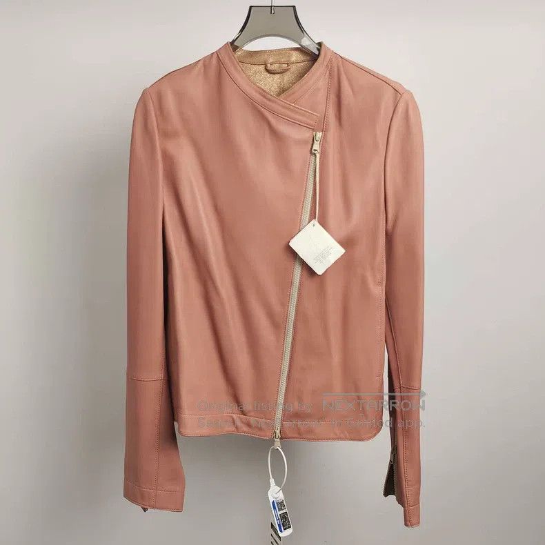 Brunello Cucinelli Brunello Cucinelli Cherry Blossom Pink Diagonal Zip Leathe Size XS / US 0-2 / IT 36-38 - 1 Thumbnail