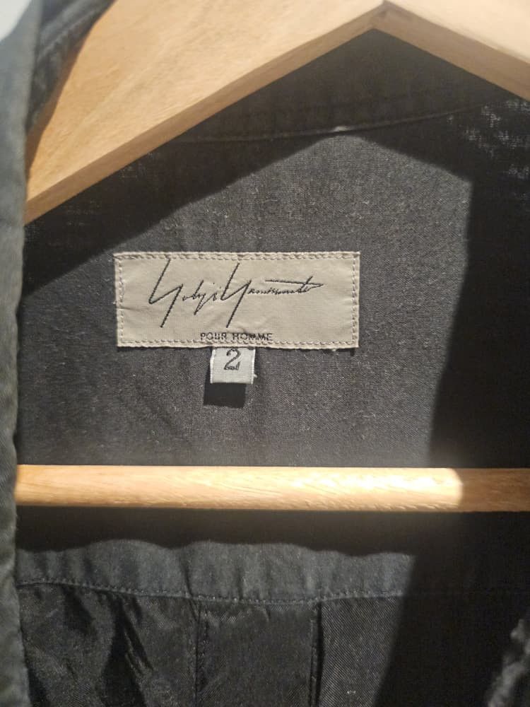 Yohji Yamamoto Yohji Yamamoto Pour Homme Black Button Up Size US M / EU 48-50 / 2 - 2 Thumbnail