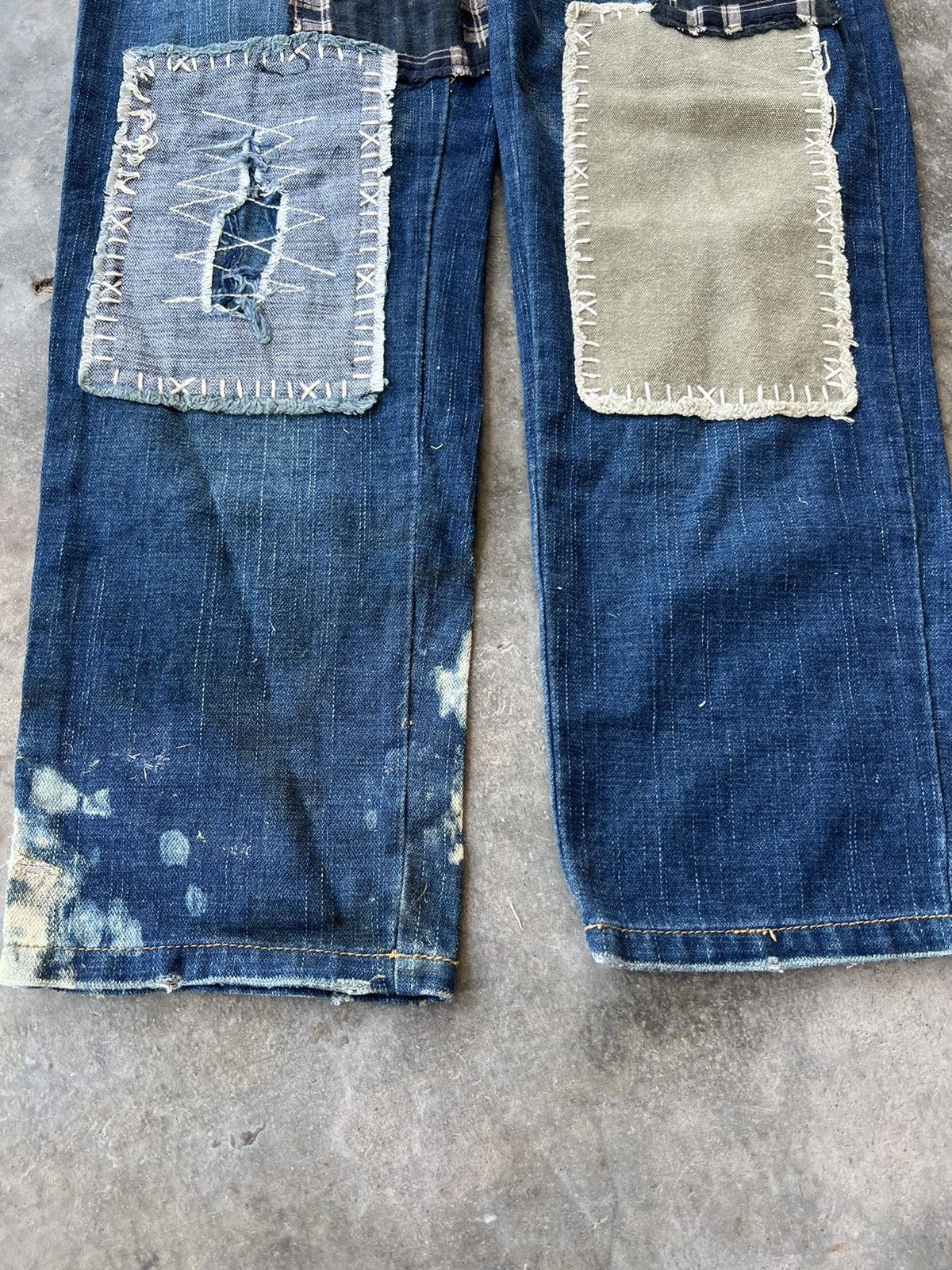 Japanese Brand Style Operation Custom Sashiko Boro Patches Jeans Size US 29 - 4 Thumbnail