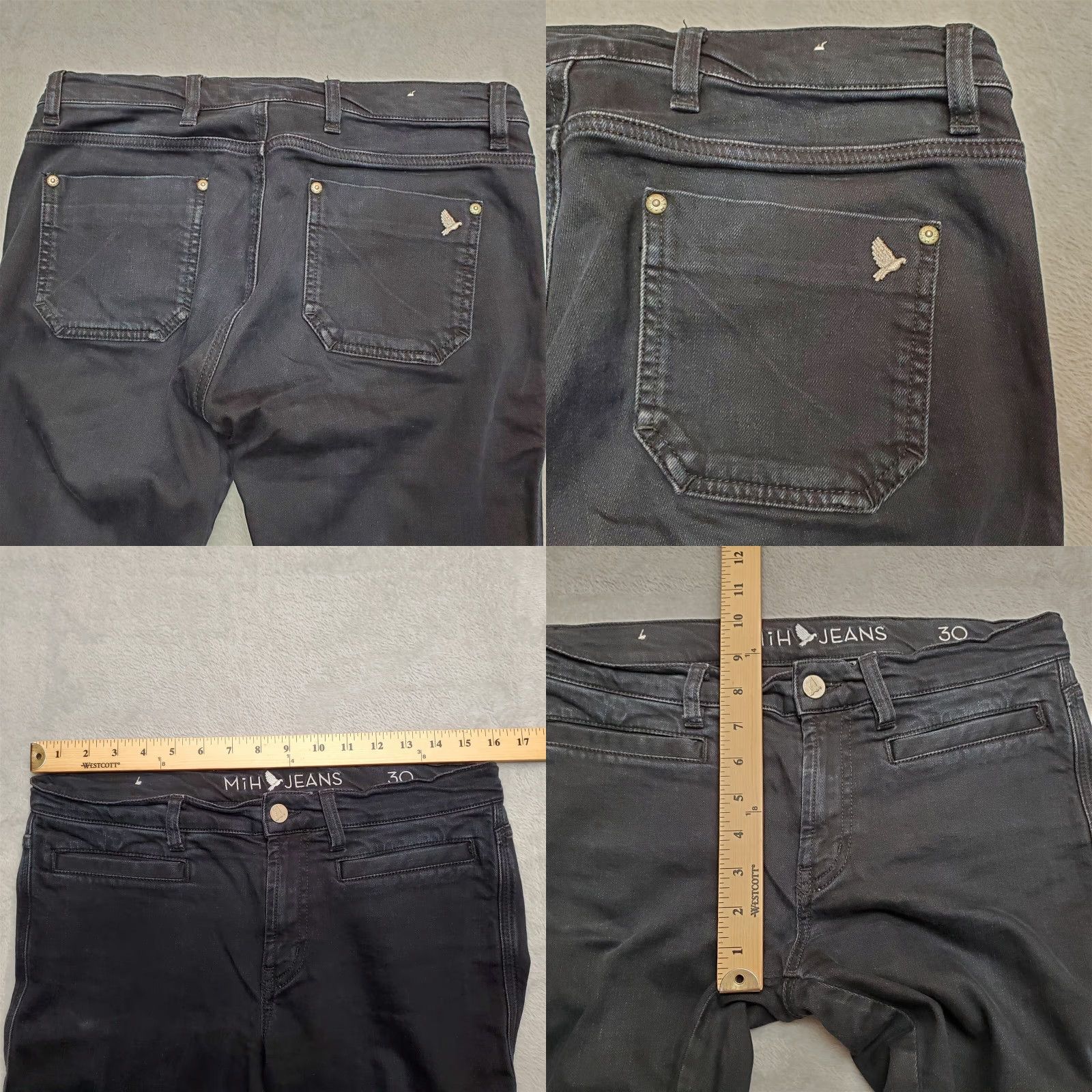 Vintage MiH Jeans Women Size 30 Black Denum Ellsworth High Rise Skinny Casual Jeans Size 30" / US 8 / IT 44 - 8 Thumbnail