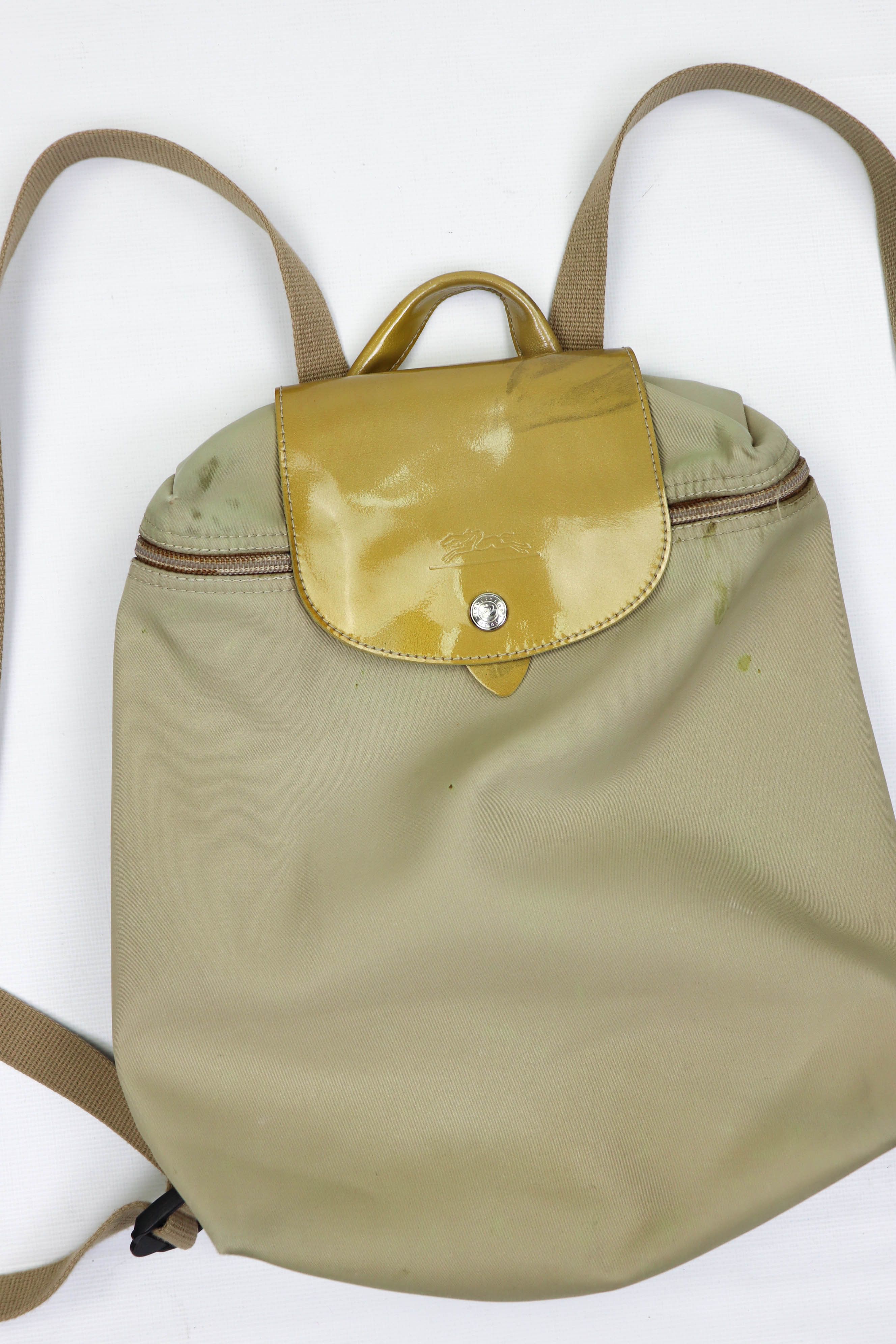 Longchamp Longchamp Paris Vintage 90s Beige Nylon Small Backpack Bag Size ONE SIZE - 5 Thumbnail