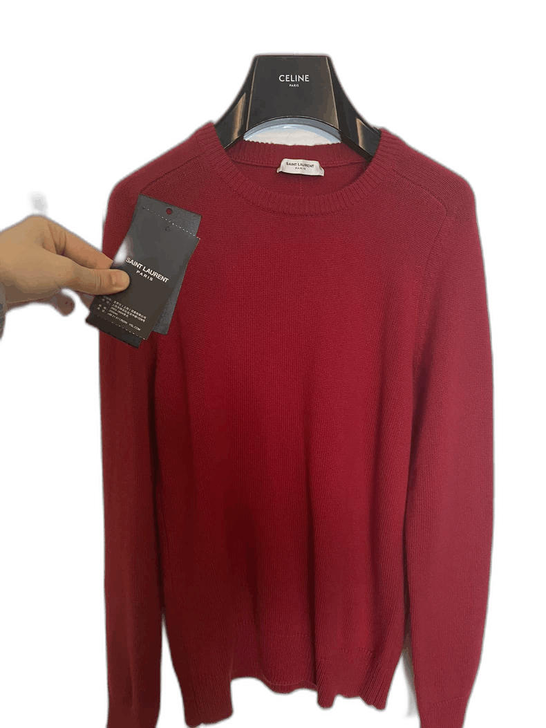Saint Laurent Paris classic red cashmere sweater for men Size US XS / EU 42 / 0 - 1 Thumbnail