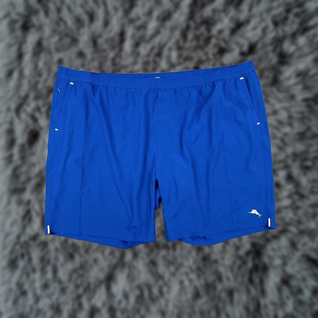 Tommy Bahama VINTAGE Tommy Bahama Island Zone Monterey Coast Cobalt Haze Lined Hybrid Shorts 5XLB Mens Big 5X Blue Pants Shorts Size US 39 - 1 Thumbnail