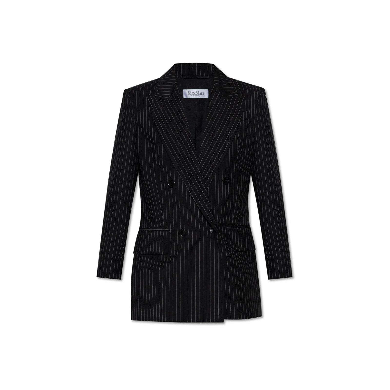 Max Mara MAX MARA Mattia Striped Double Breasted Black White Wool Bla Size M / US 6-8 / IT 42-44 - 1 Preview