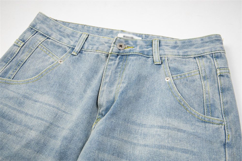 Japanese Brand × Jean Men's street trend split stitching distressed washed jeans Size US 32 / EU 48 - 5 Thumbnail