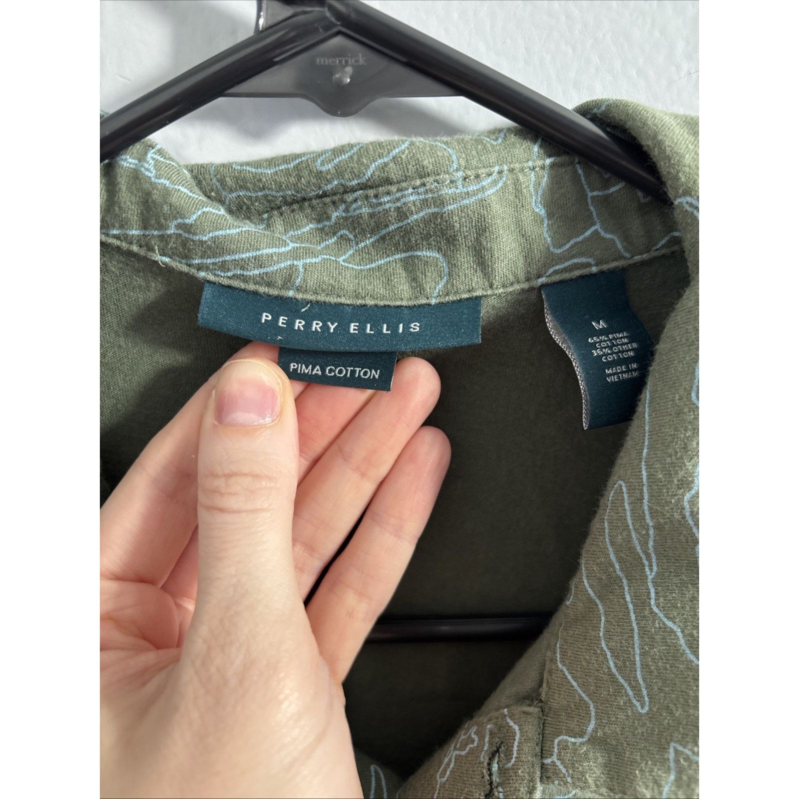 Perry Ellis Perry Ellis Green Half Button Up Men’s Tee Medium Size US M / EU 48-50 / 2 - 3 Thumbnail