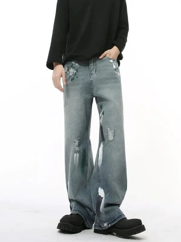 Jean Japanese heavy graffiti straiChiaki x Kyoko ght loose jeans Size US 32 / EU 48 - 4 Thumbnail