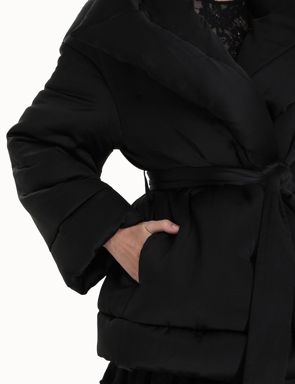 Zimmermann oc11z0225 Luminosity Satin Wadded Jacket in Black Size L / US 10 / IT 46 - 5 Thumbnail
