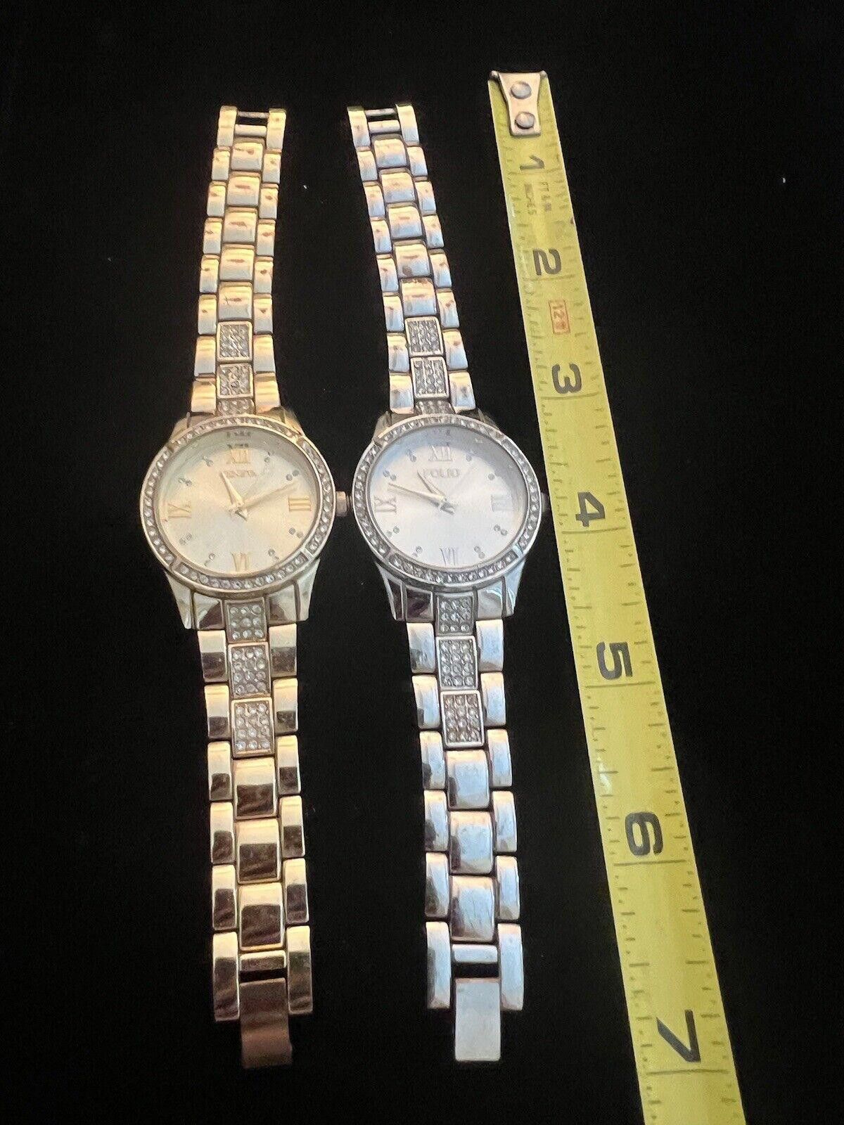 Geneva 2 Ladies Watches Gold Tone Geneva & Silver Folio Size ONE SIZE - 2 Thumbnail
